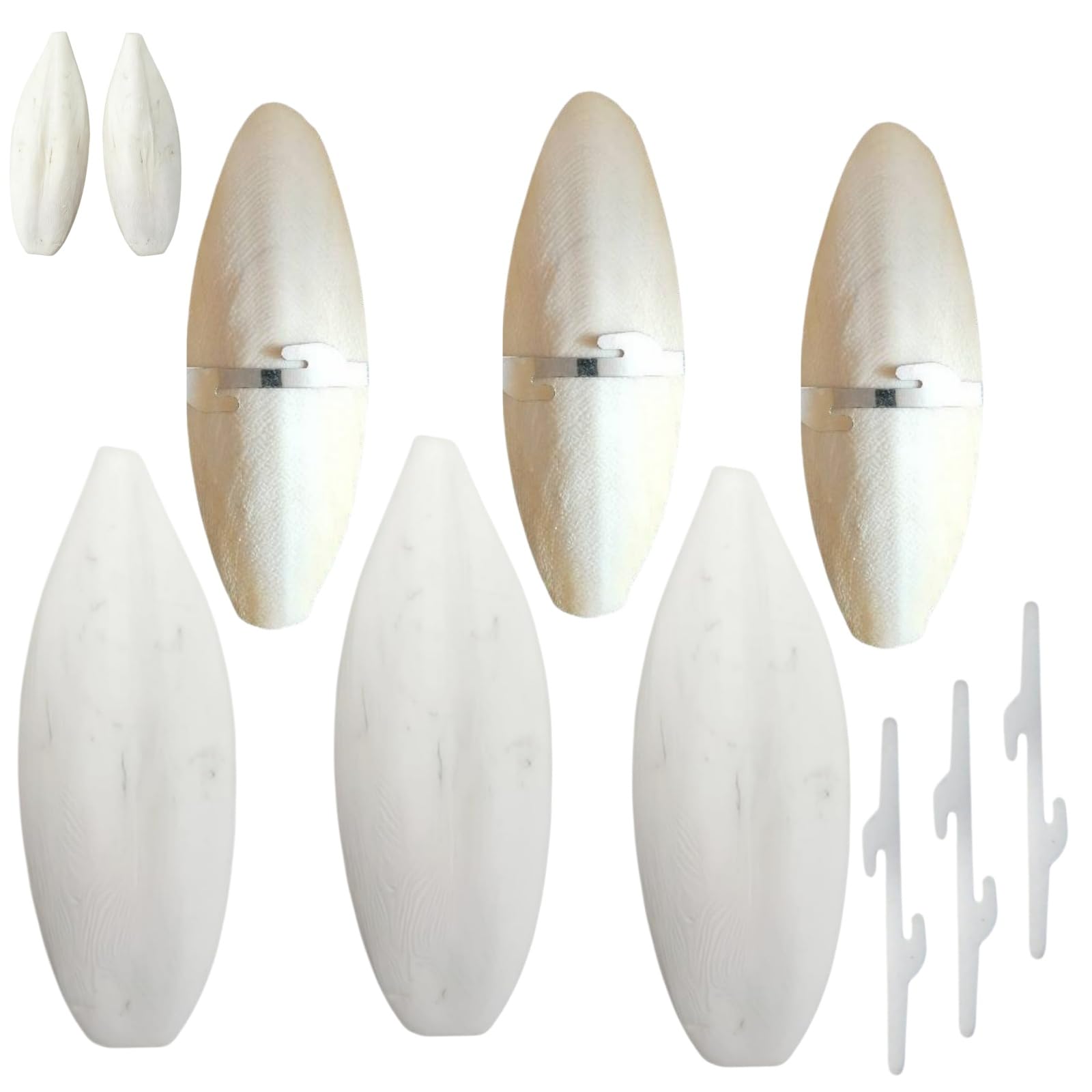 6 PCS Natural Cuttlefish Bone (11-13cm) with 3 PCS Metal Holder