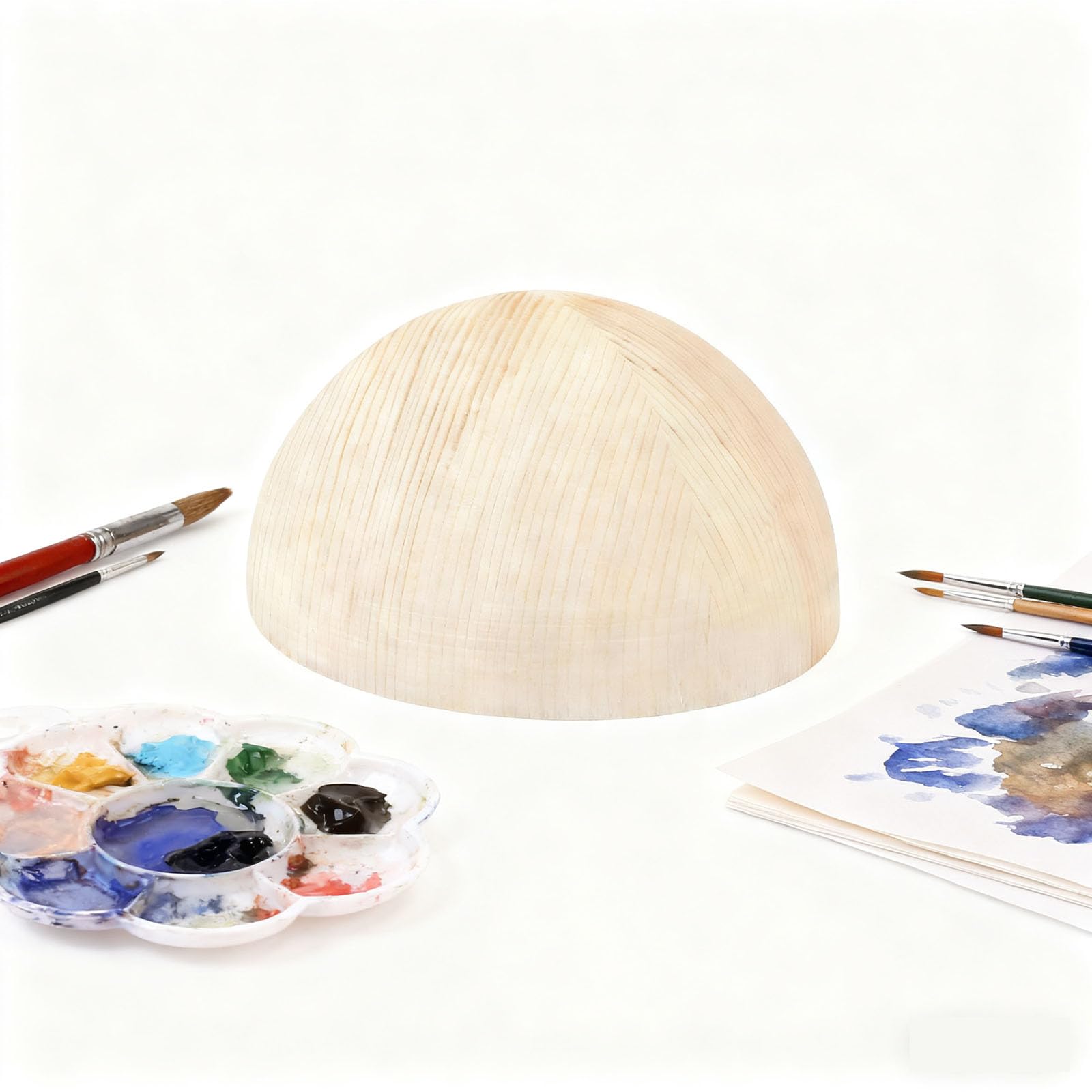 Non Finita Naturale Palle di Legno semicircolare di Pino, Mezze Sfere di Legno, Sfera in Legno Massiccio per Artigianato, per Decorazioni e Giocattoli Fai da Te(Size:18cm（1pcs）)