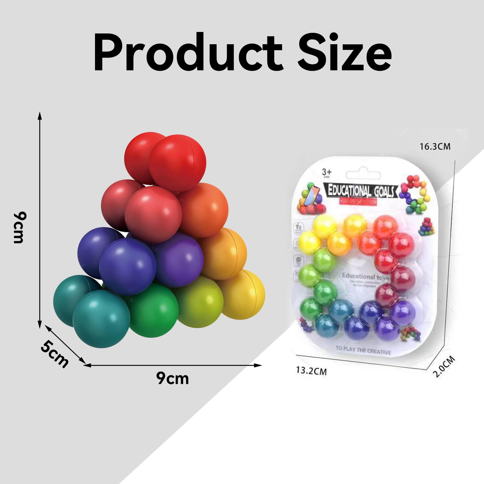 Sensory Toys for Autism Kids, Toddlers, Rainbow Puzzle Balls to Relieve Stress, Anxiety, Quiet Fidget Toys - Image 2