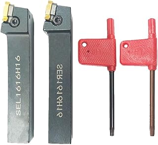 CNC-Drehmaschinen-Gewindeschneidwerkzeug-Halter-Set SER SEL1616H16 mit 16ER 16IR AG60 Hartmetalleinsätzen für Außengewinde-Drehen