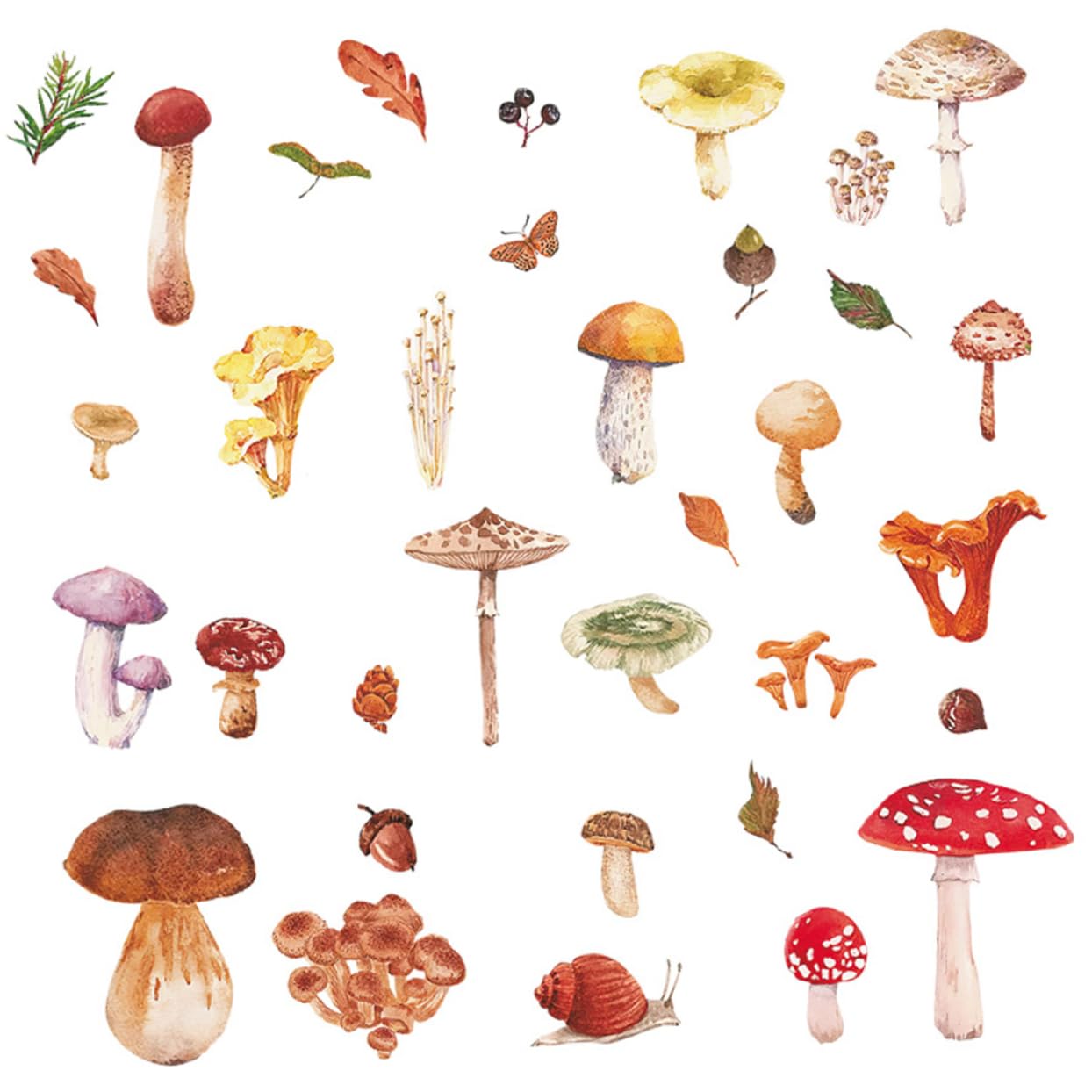 Sticker mural champignon pour chambre d'enfant, décor féerique en lot de 3 ensembles DIY