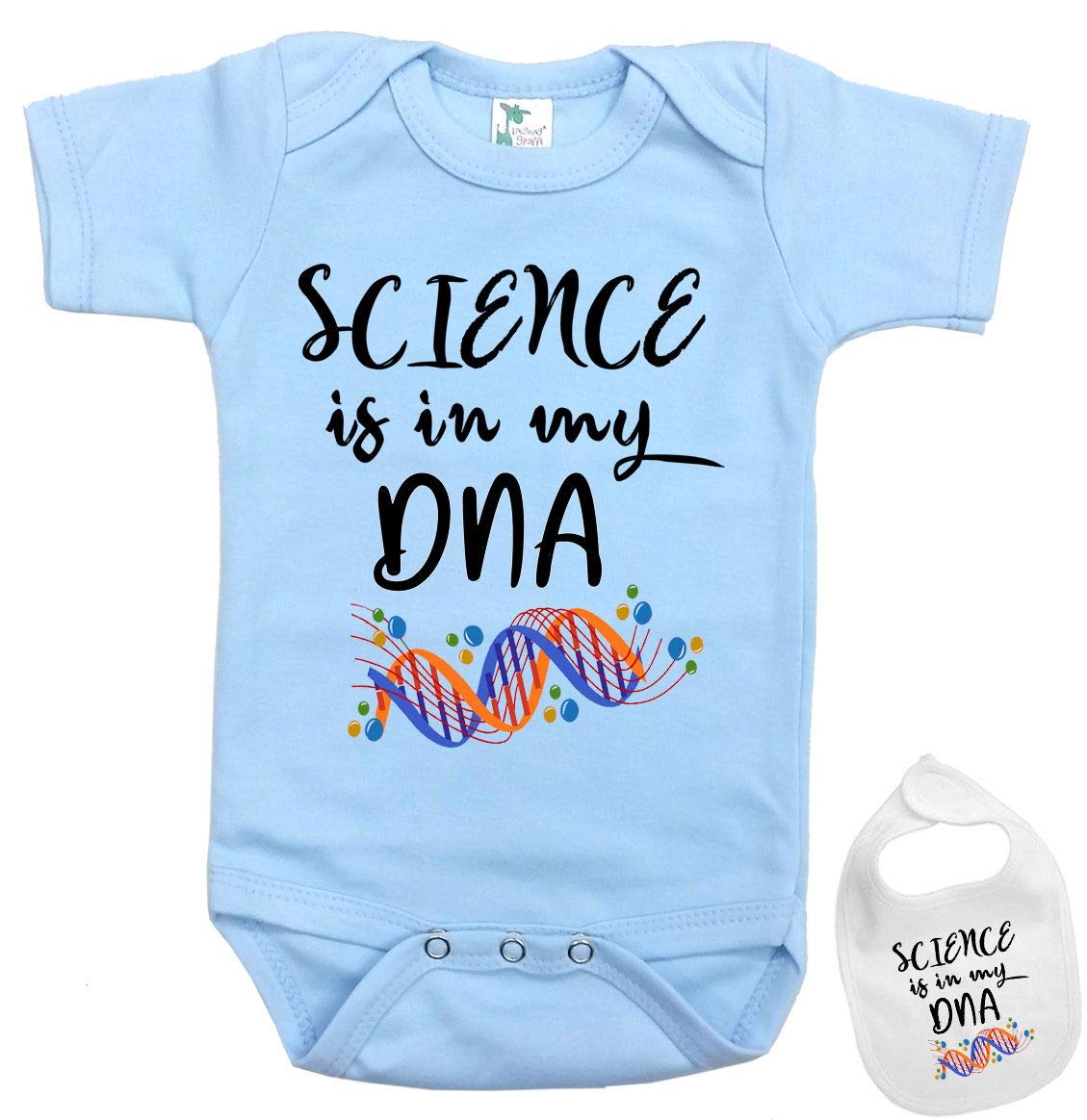 Science is in My DNA !- Cute Custom Scientific Academic Baby Onesie & bib Set