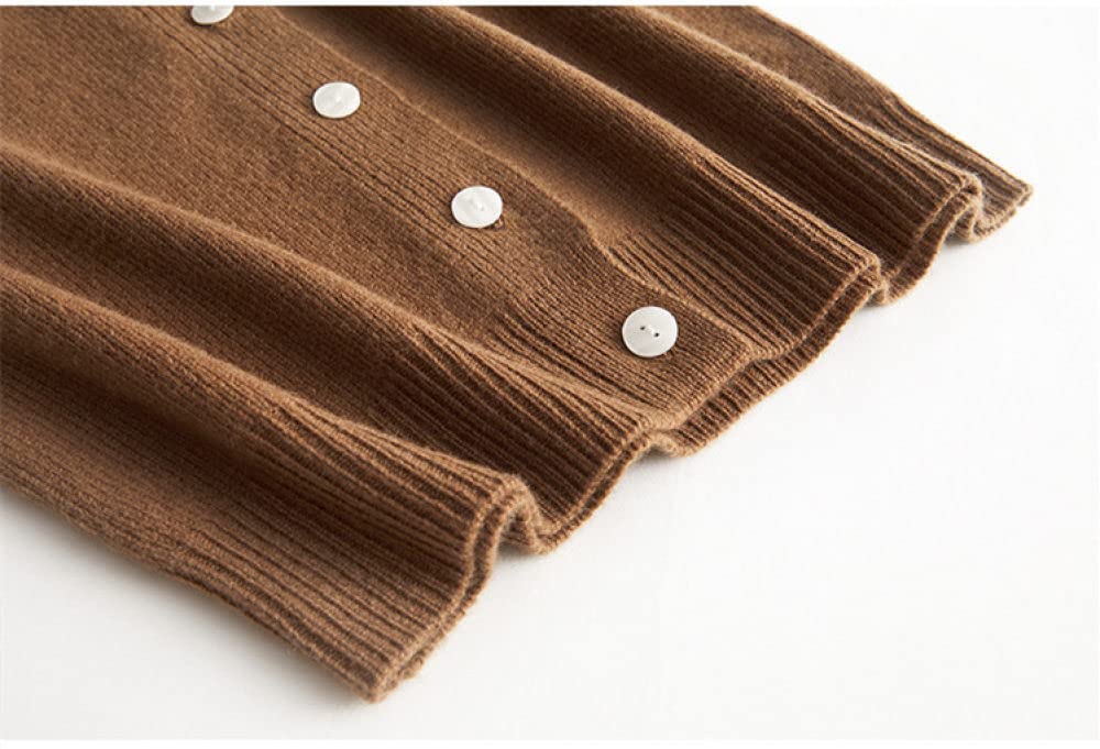 Cárdigan para Mujer Cárdigan de Lana de Punto para Mujer Abrigo Suéteres de Cuello En V Color Café Cárdigan de Manga Larga con Botones Y Frente Abierto Cárdigan de Invierno Suave Y Acogedor de Punto