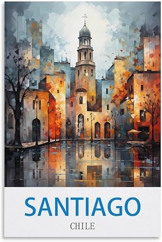 Ndoud Santiago Chile Vintage Travel Posters 12x18inch(30x45cm) Wall Art Picture Print Canvas Painting for Living Room Home Decor