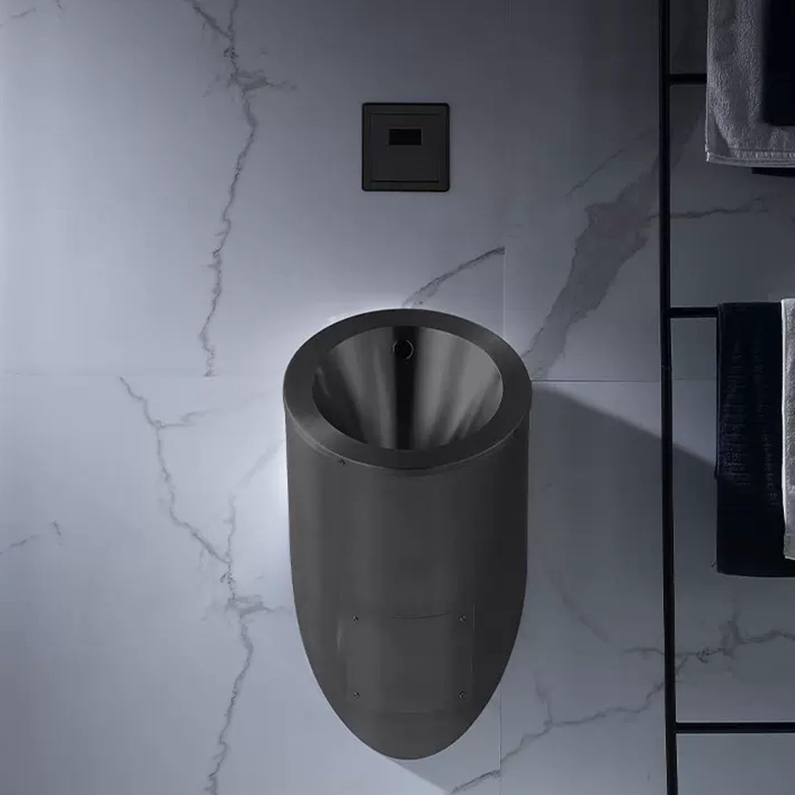 OTQEFTN Wall Mounted Sensor Urinal, 304 Stainless Steel Urinal, Men's Flushing Urinal, Bathroom Toilet Spill Proof, Used in Hotels, Schools Public