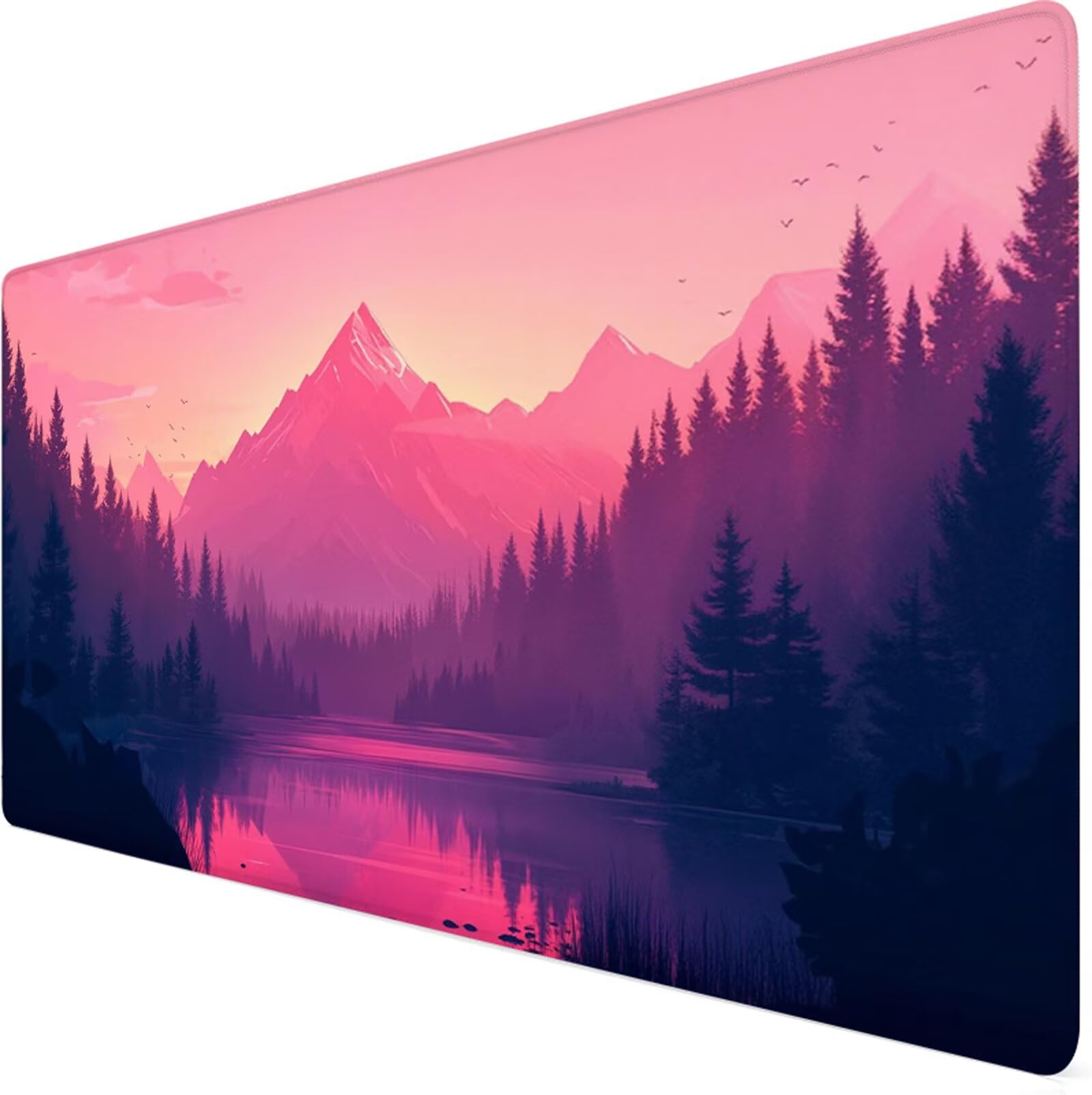 Podkładka pod mysz XXL 1200x600x3mm różowa podkładka pod mysz podkładka pod mysz czarna poprawia precyzję i szybkość, wodoodporna antypoślizgowa, szyte krawędzie, akcesoria do gier, komputer, prezent