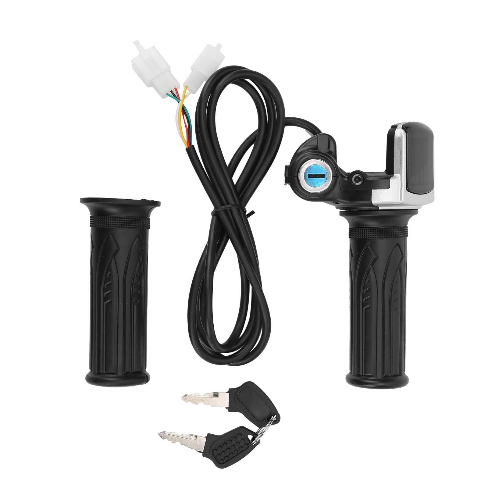 Uchwyty Uchwytu Przepustnicy, Rower Elektryczny Twist Uchwyt Przepustnicy Zestaw Kluczyków Wskaźnik LED do Skutera Motocyklowego 48V