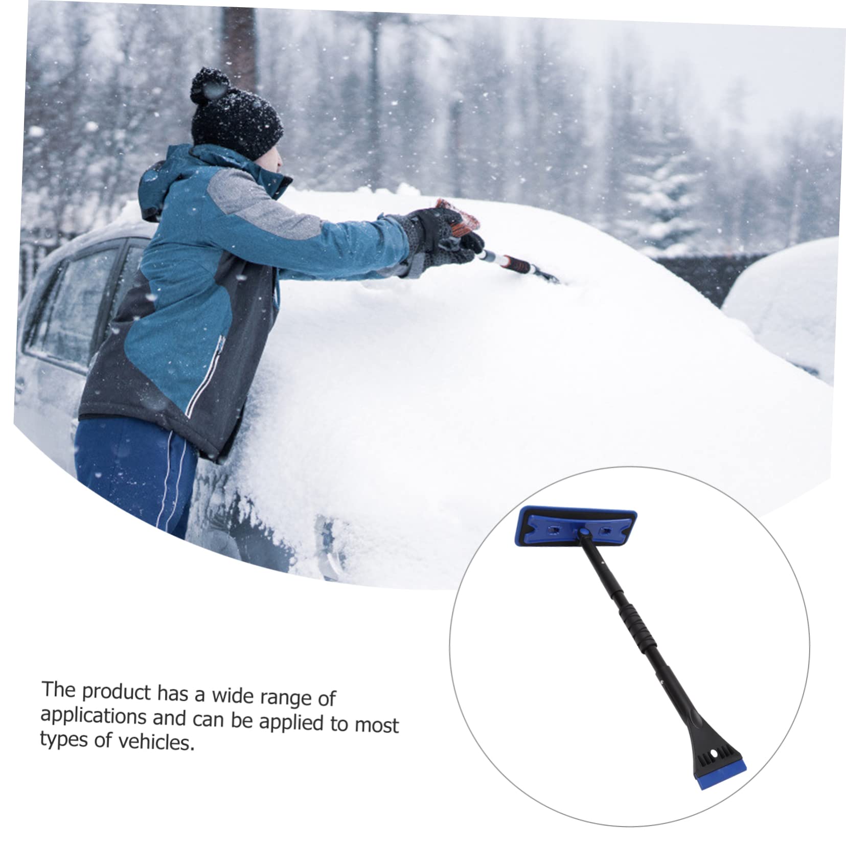 UPKOCH Grattoir à Neige pour Voiture, 1 Set, Alliage D'aluminium Eva, Bleu