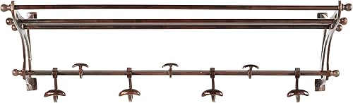 Miniatura 4 de Deco 79 Estante de pared, 43 pulgadas de largo x 18 pulgadas de ancho x 11 pulgadas de alto, marrón