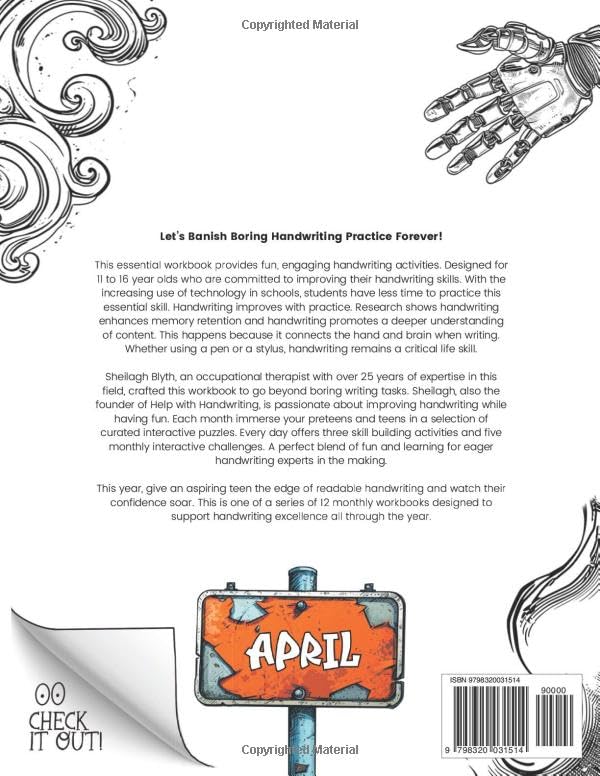 Daily Handwriting Practice Workbook for Teens - April: Improve handwriting skills, a workbook for 11 to 16 year olds - Image 2