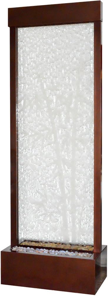 BluWorld Towering 8' Dark Copper Gardenfall with Bamboo Etched Clear Glass