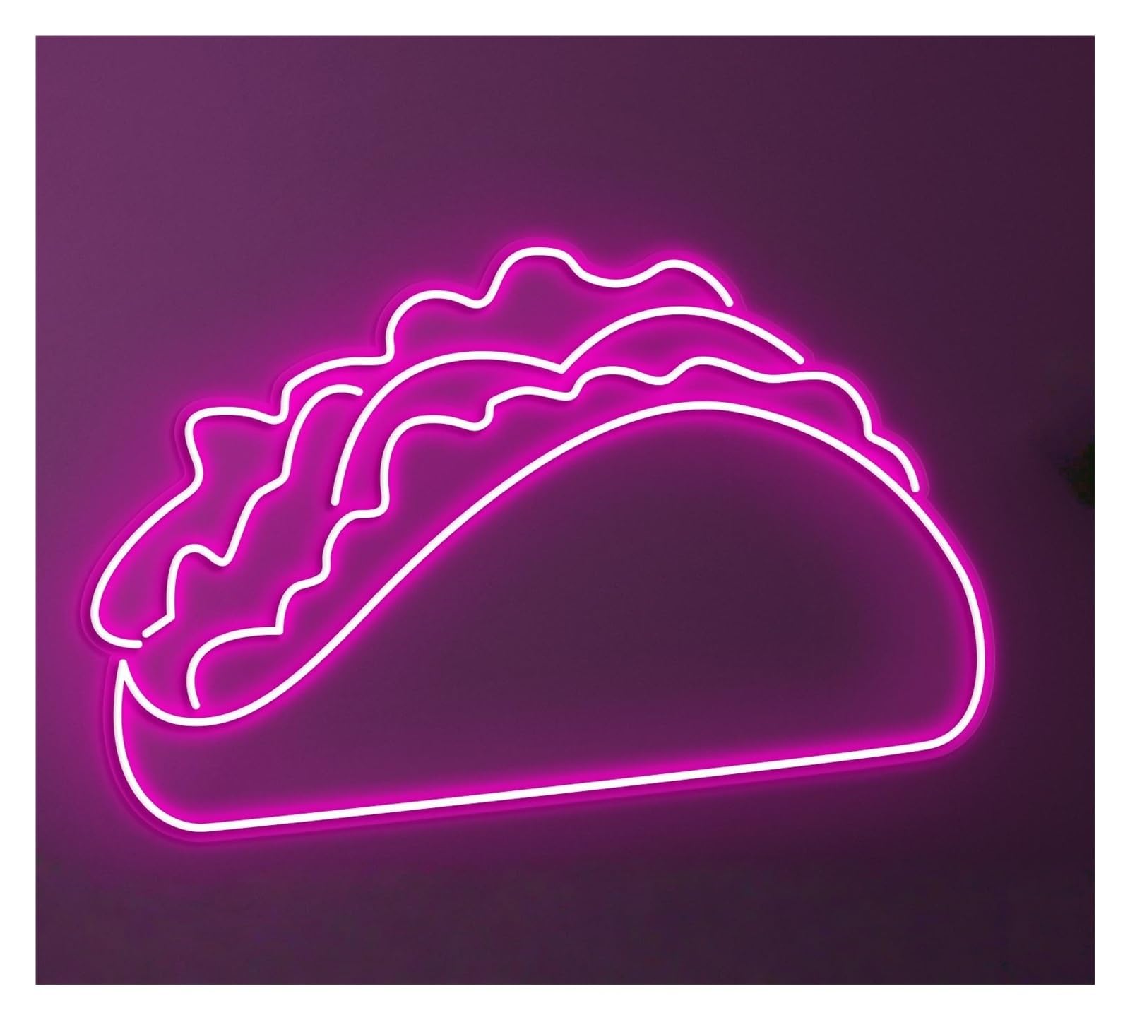 RONGCH Hanging Art Signs Taco Neon Sign Mexican Cuisine LED Light Restaurant Wall Art, Street Food Decor Storefront Window Display Business Entrance 50cm(Style F)