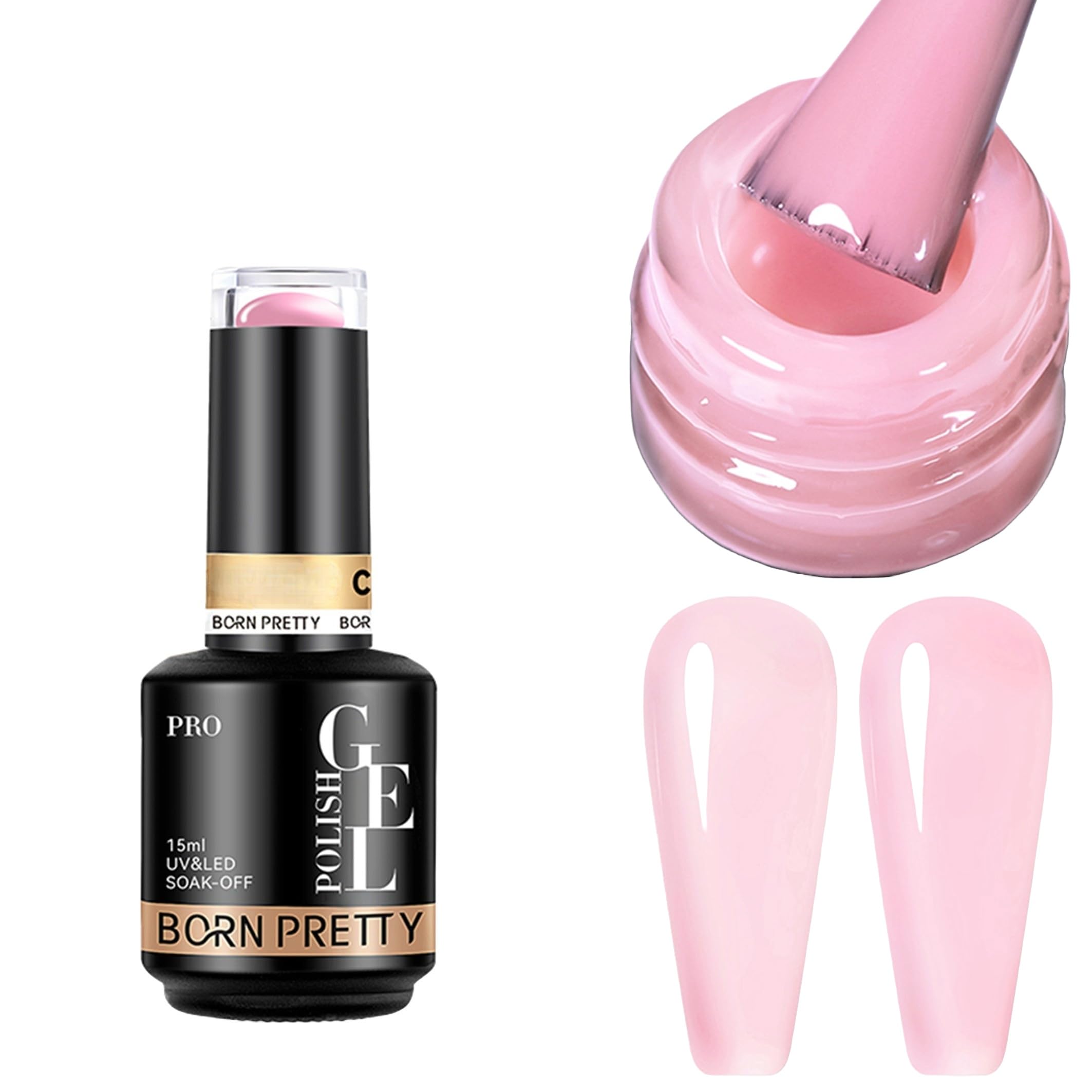Born Pretty PRO 15ml HEMA Free Gel Nail Polish Uv Gel from BELLE GAGA Color UV LED Gel Polish for professional use (C160, 15ml)-image-6
