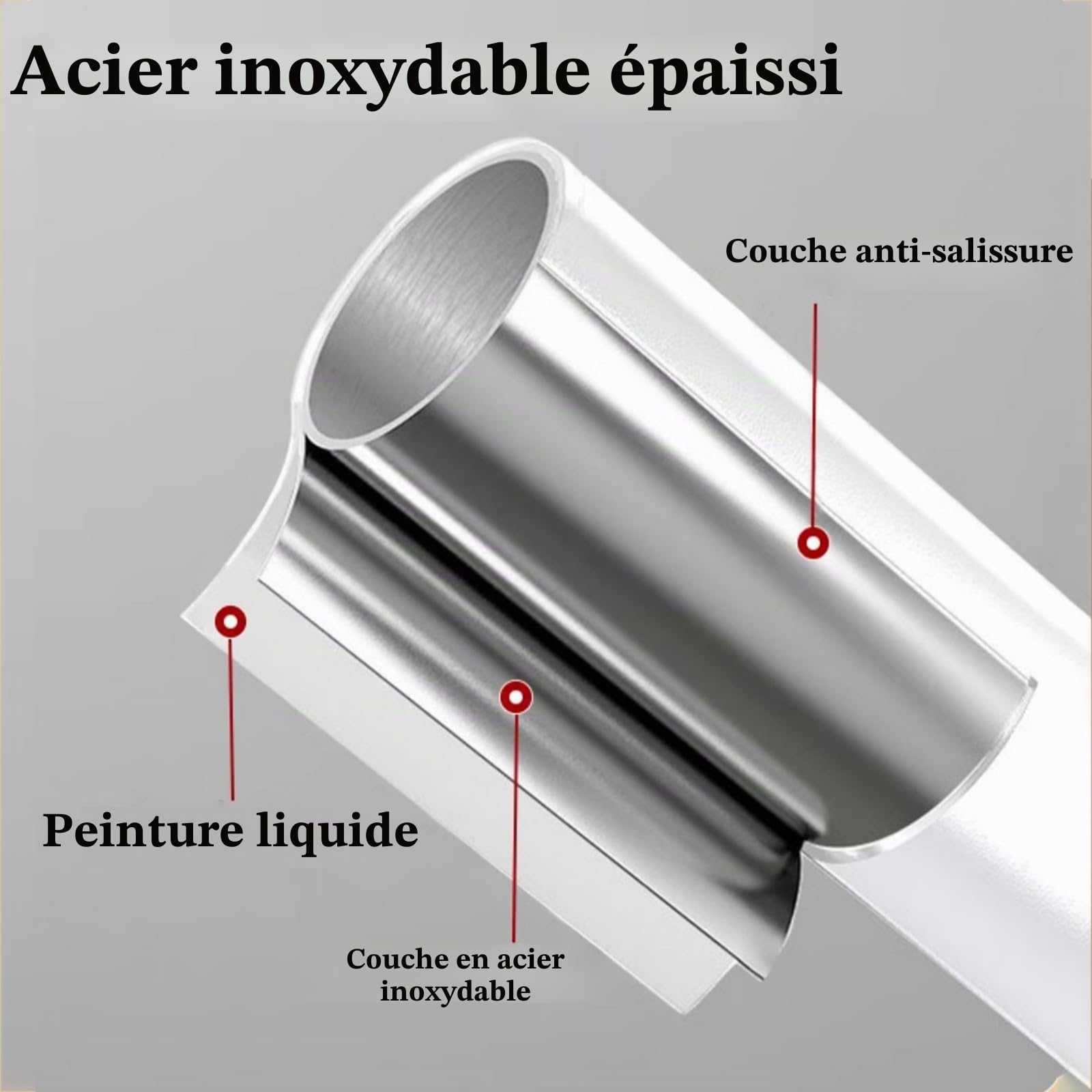 Tringle Douche Angle, Tringle pour Douche Arrondie, Barre De Douche en Forme De L Extensible en Acier Inoxydable, sans Perçage/Forage, 90-130x90-130cm, pour Salle De Bain, Douche, Blanc