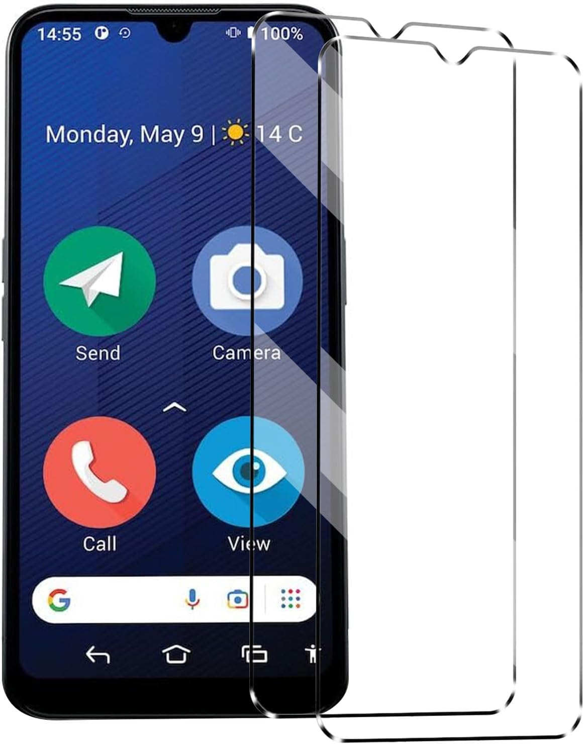 [2 in 1] Tempered Glass Compatible with Doro 8200 4G,2Pack Tempered Glass Screen Protector for Doro 8200 4G,Shockproof Anti-Scratch