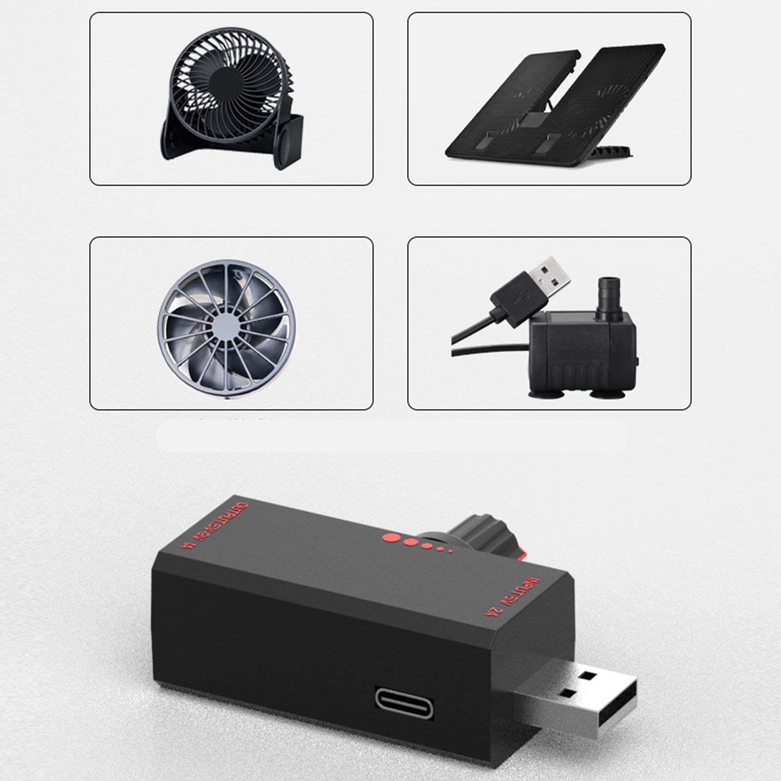 YOGOTEU USB Fan Speed Regulator - Stepless Speed Controller with Switch - 5V-9V Output - USB Desktop Fan