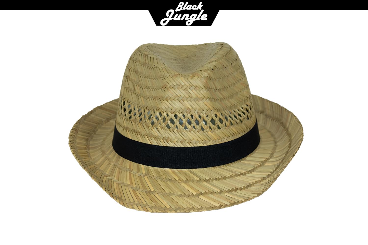 Black Jungle Cappello di Paglia Varadero Cappello Naturale Cappello Estivo di Paglia Cappello Avana Cappello Unisex Fedora Bogart