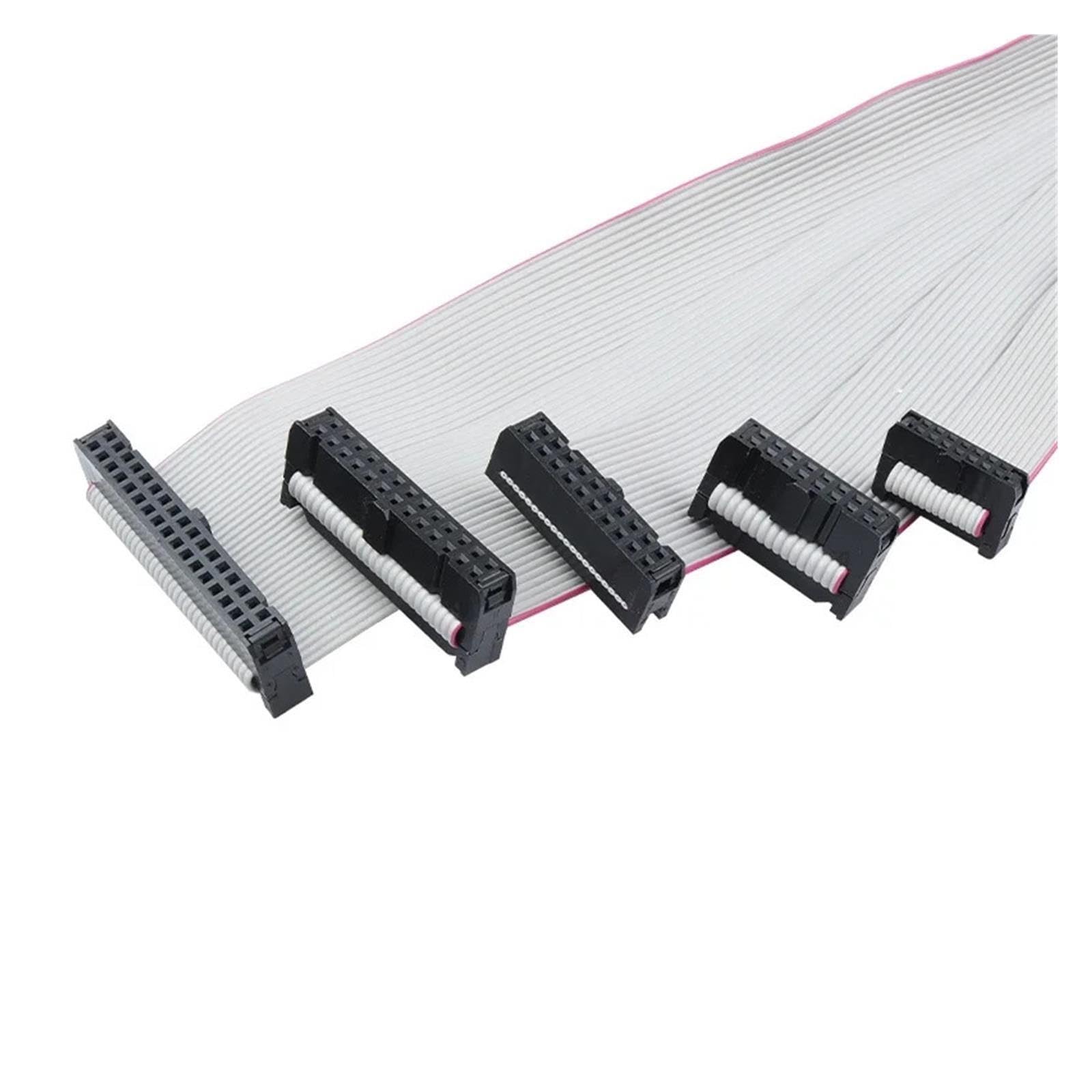 Cavo a nastro piatto grigio 2 pz Passo 2.0mm FC 6/8/10/14/16/18/20/24/26/30/34-60 Spille Cavo Dati A Nastro Piatto Grigio 10/20/30/50-100 cm for DC3 IDC Intestazione Maschio(1m,40P)