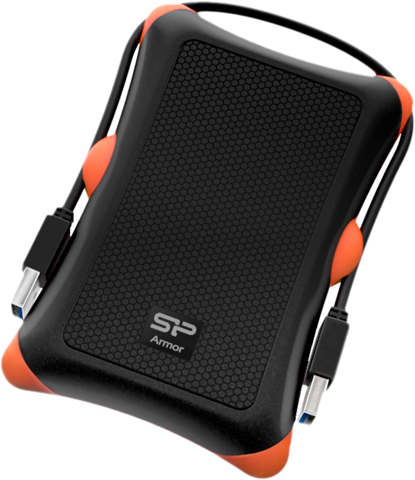 Power Armor A30 1Tb Rugged External Hard Drive, Military-Grade Shockproof USB 3.2 Portable HDD, Orange