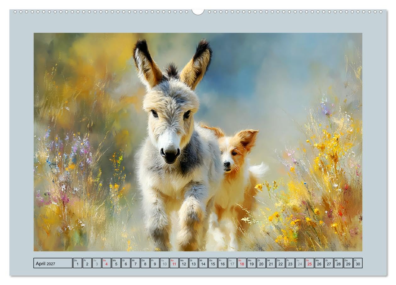 Zwergesel. Kleine Langohren mit großem Charme (Wandkalender 2027 DIN A2 quer), CALVENDO Monatskalender: Niedliche Zwergesel in sanften und malerischen Darstellungen (CALVENDO Tiere)