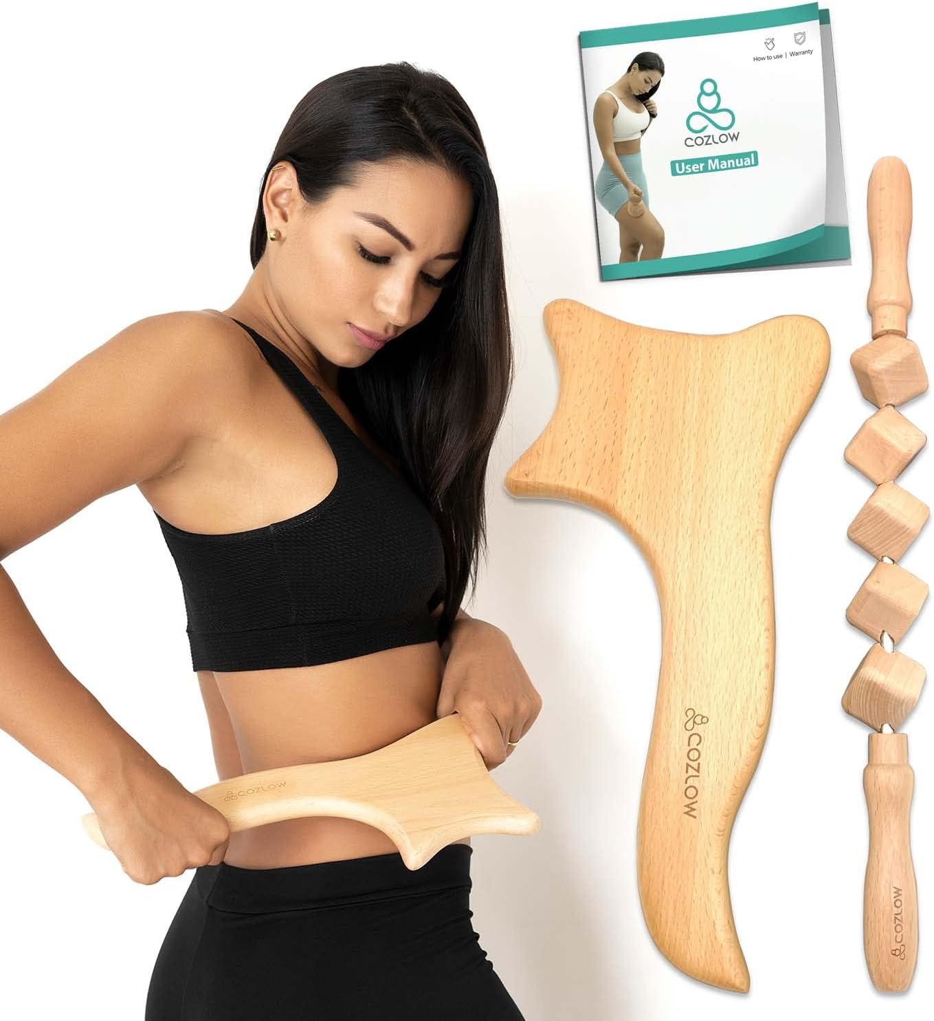 Wood Therapy Massage Lymphatic Drainage Paddle Wooden Scraping Sculpting Tool US - View #4
