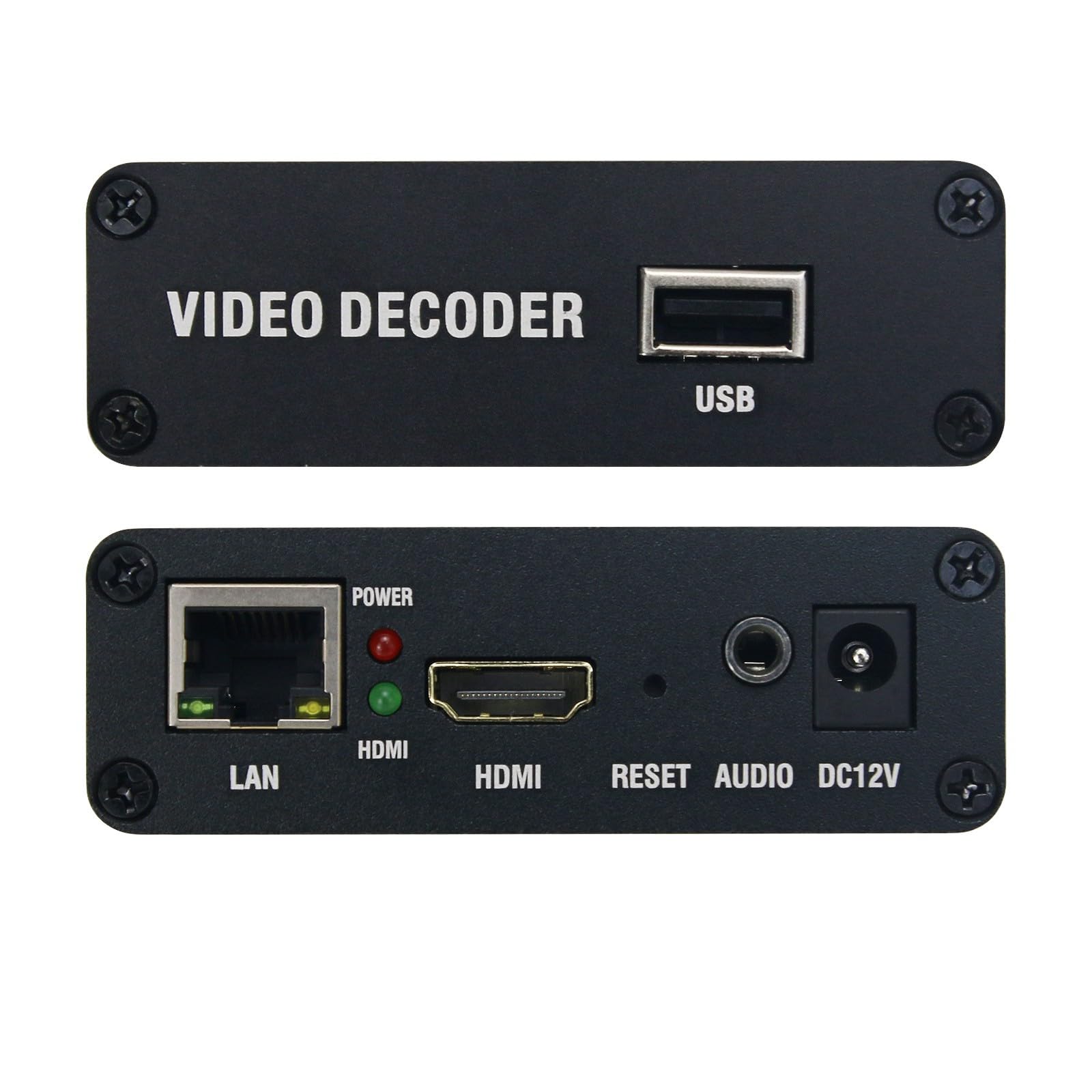H.265 H.264 Netzwerk Video Decoder HDMI 1080P Streaming Decoder unterstützt RTMP RTSP HTTP UDP HLS LAN Video Decoder mit USB Media Playback für Digital Signage
