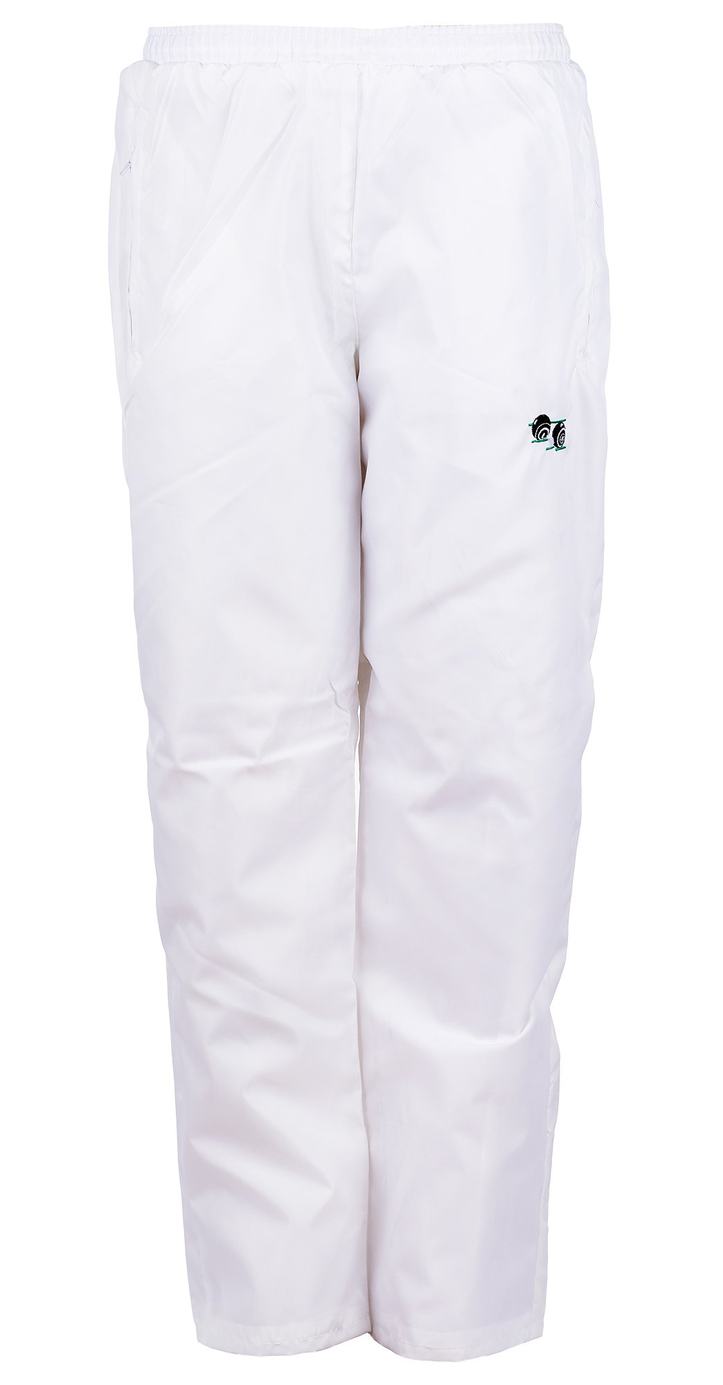 Sians FashionsMens Bowling Trousers White Waterproof Trouser with Embroidered Bowls Bowlers Logo