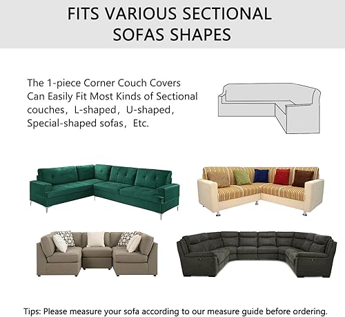 Miniatura 6 de Arfntevss Juego de fundas de sofá seccionales en forma de L súper suaves y elásticas en forma de U para perros repelente al agua antideslizante