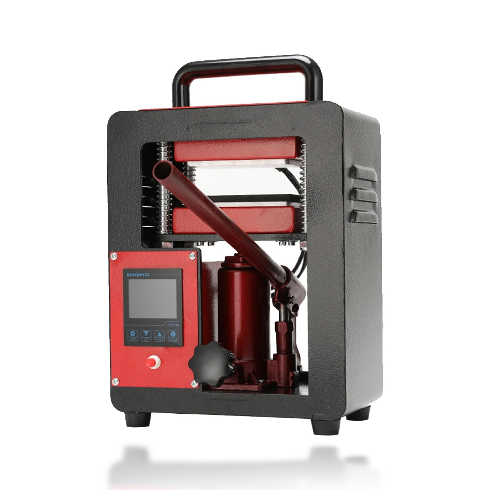 Prensa de calefacción manual, capacidad de 5 toneladas, aleación de aluminio de 600 W, calefacción de placas duales, panel de control digital, eficiencia energética, fácil de operar, para un prensado