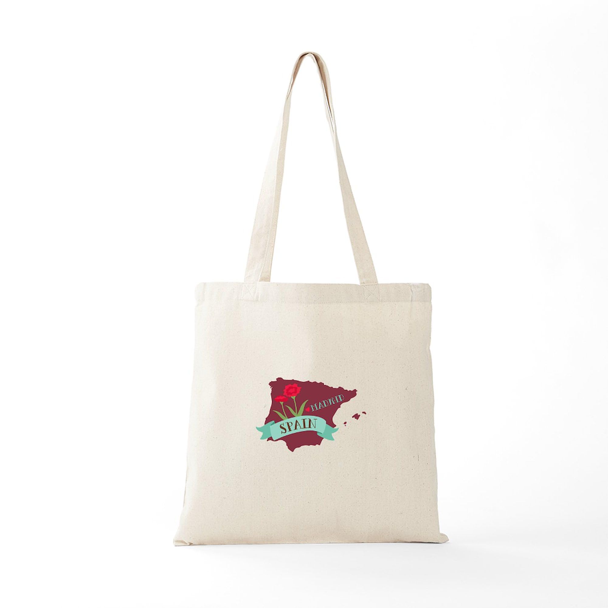 CafePress Spain Natural Canvas Tote Bag - Reusable Shopping Bag, 15x18 Inches, Medium Size - View #6