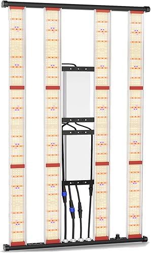 Miniatura 10 de TMLAPY Luces LED N320 de crecimiento de 320 vatios de espectro completo con cadena de margaritas regulable, lámparas de cultivo para plantas,