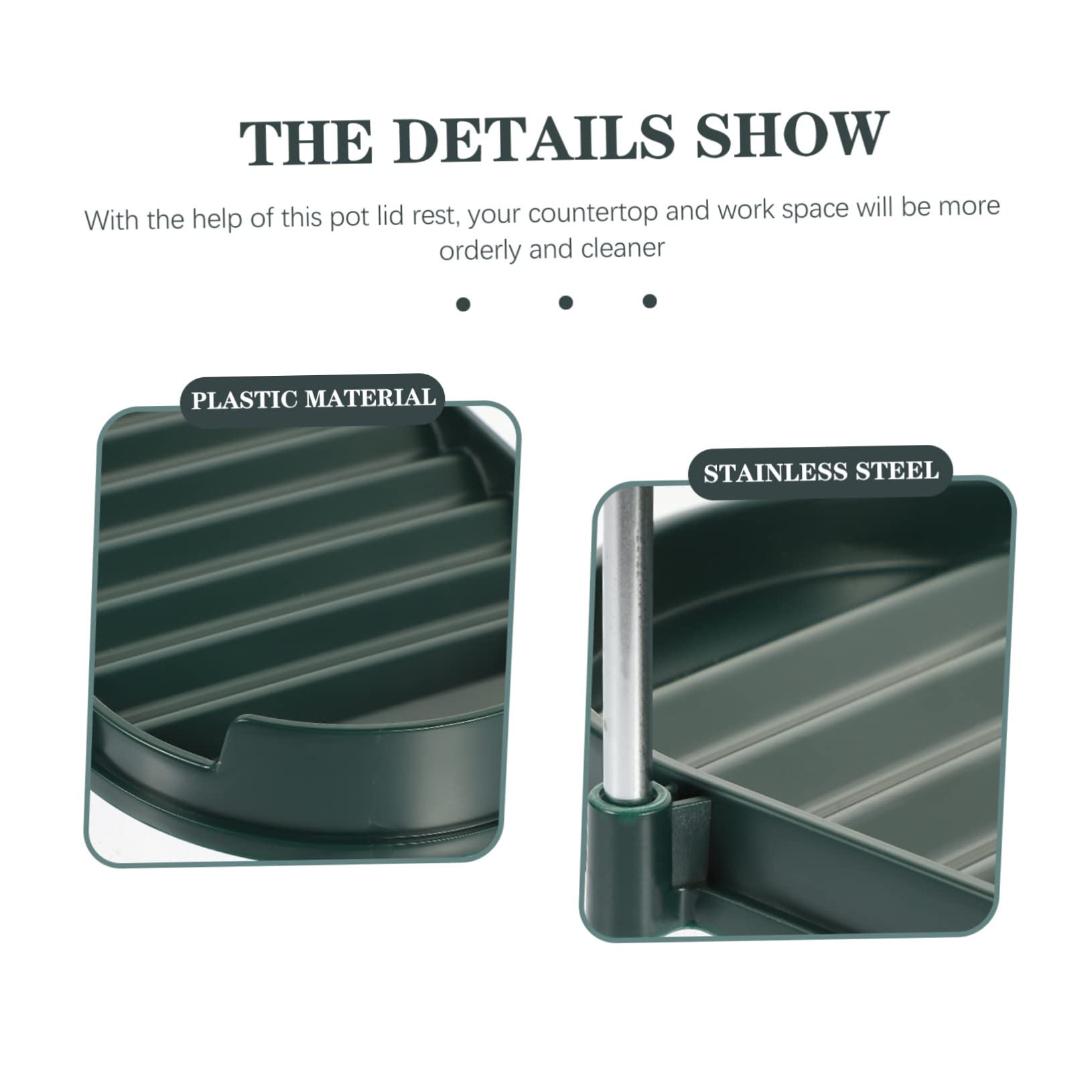 Cabilock Pot Lid Holder Stylish Kitchen Organizer with Stable Base Portable Cooking Utensil Rest for Pots and Lids Keep Countertops Clean and Organized for Home and Restaurant