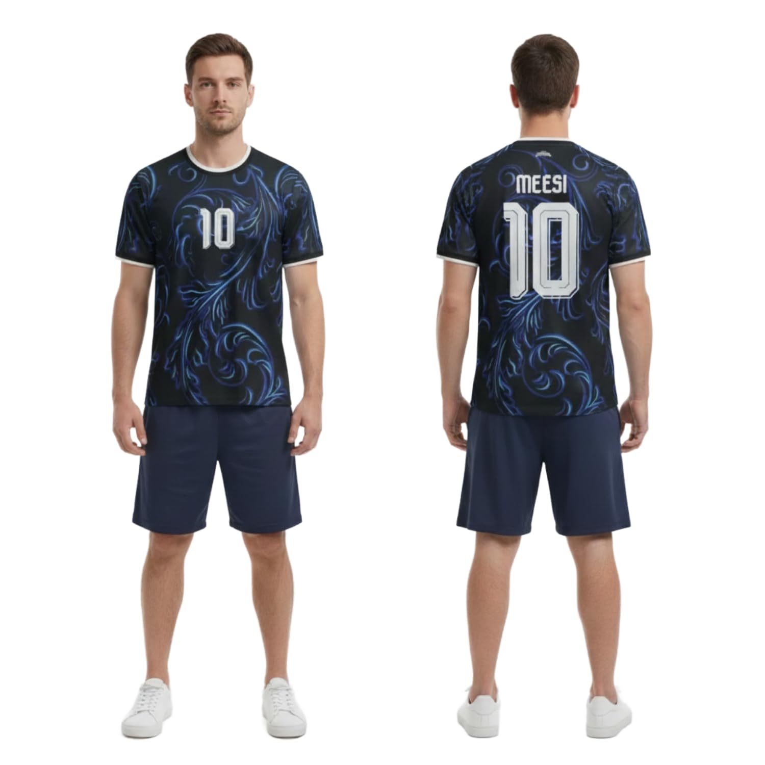 Argentina Meesi 10 Black Football Jersey Tee for Boys, Girls & Adults L17 | Breathable sports fabric enhances comfort during play.-image-7