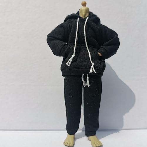 Ropa de figura fuerte a escala 112, ropa masculina, sudadera con capucha para hombre, pantalones, ropa para figura de acción masculina de 6