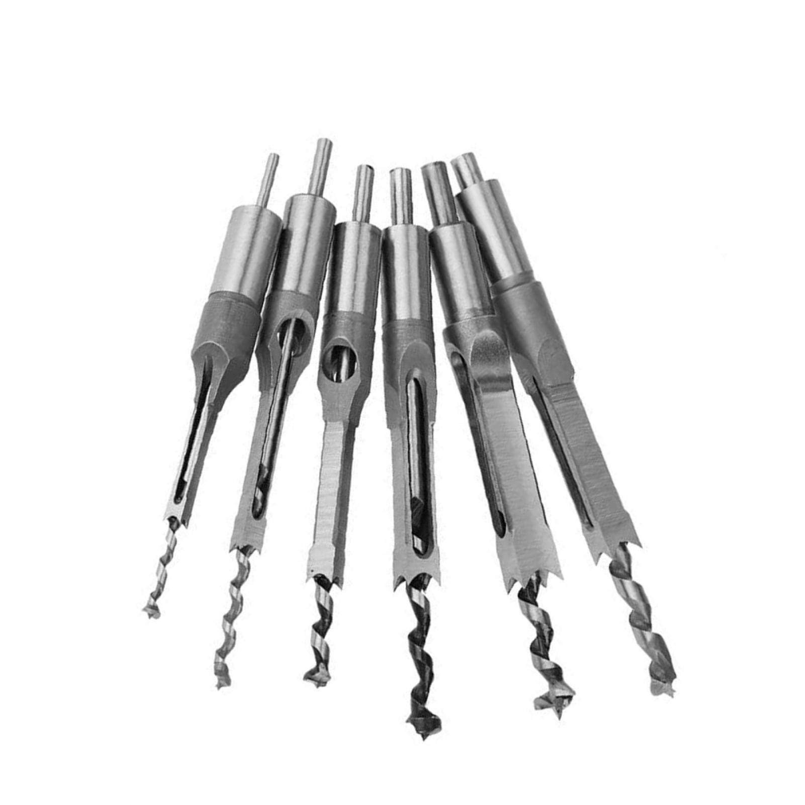 lyrlody Lot de 6 Forets Carrés en Acier Rapide HRC 48 50 pour Métal et Bois Section Carrée Haute Précision Compatible Perceuse Électrique et Mortaiseuse
