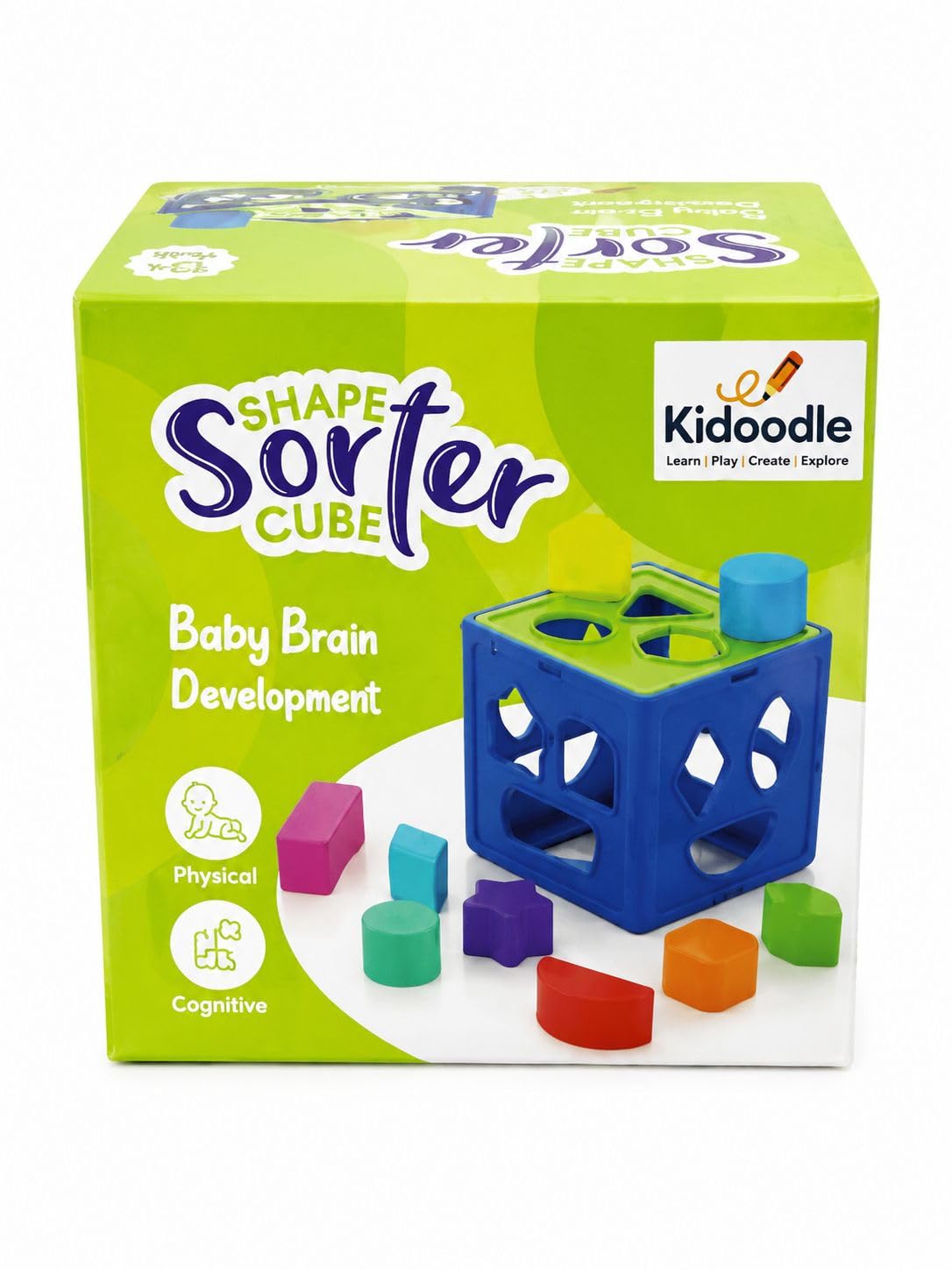 Cube Geometric Blocks Shape Sorter – Montessori-Style Color & Shape Matching Puzzle for Babies & Toddlers (12+ Months) | Sensory, Cognitive Skill Development | Multicolor Educational Toy Box-image-14