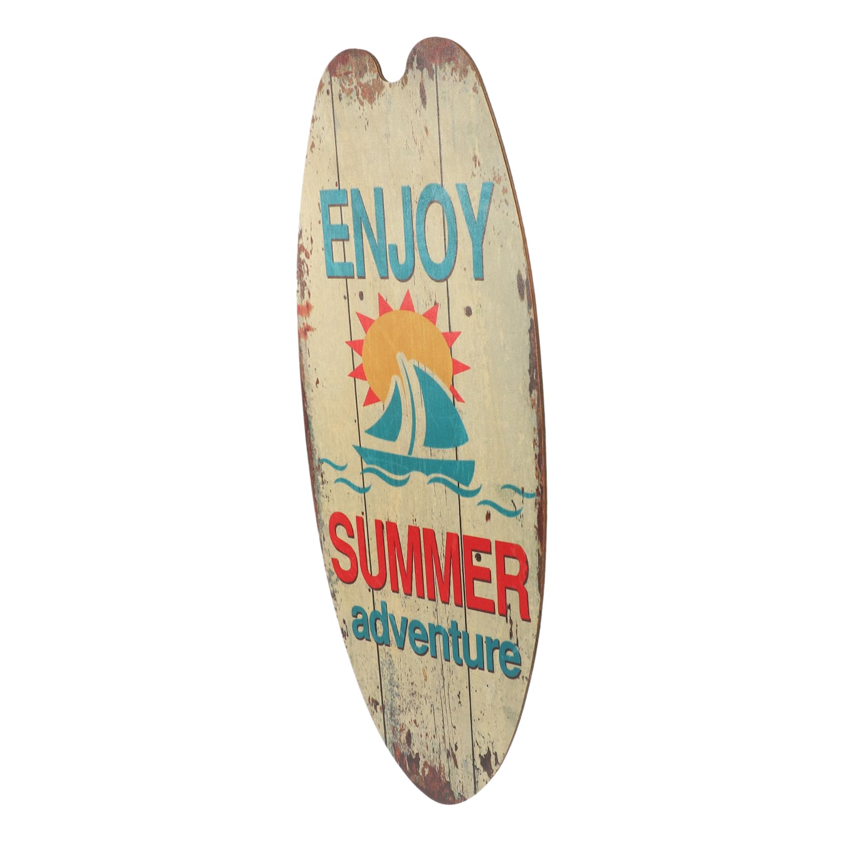 Artibetter Surfboard Wall Decor 17.72X6.30 Inch Summer Theme Party Bar Pendant Coastal Beach Sign Indoor Outdoor Home Decoration