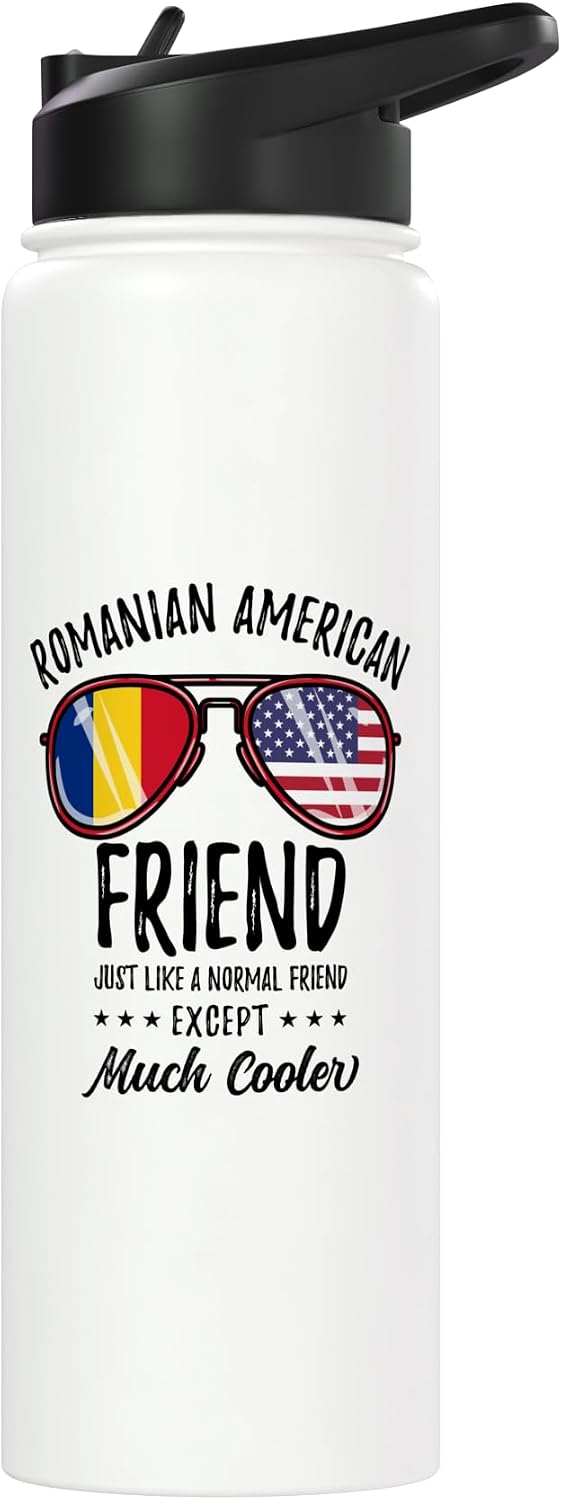 Romanian American Friend Romanian Heritage Stainless Steel Insulated Water Bottle