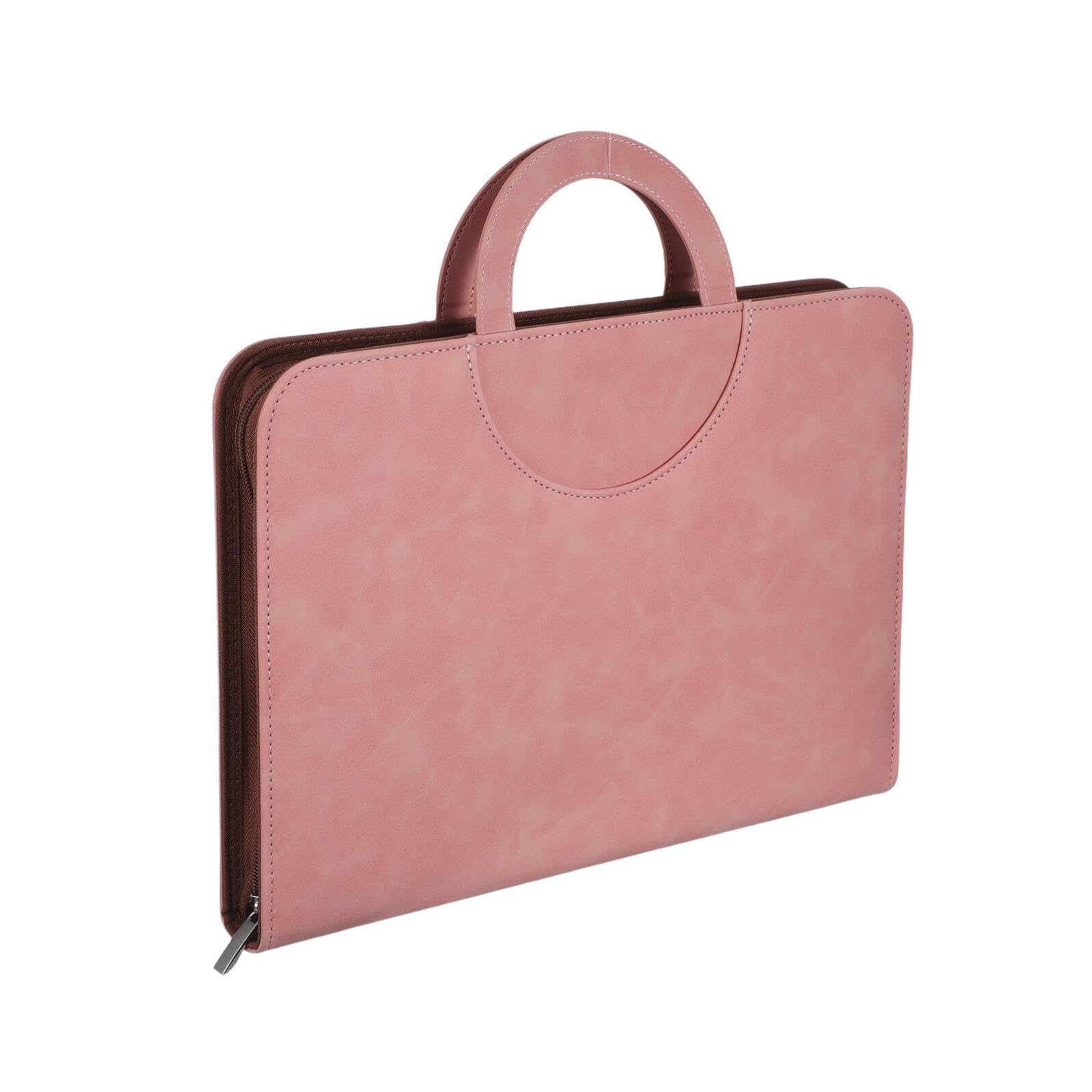 Bolsa Organizadora de Documentos para con Cremallera y Asa, Color Rosa Espejo, Carpeta para Reportes Médicos y Pruebas de Embarazo, Libro de Recuerdos para Maternidad