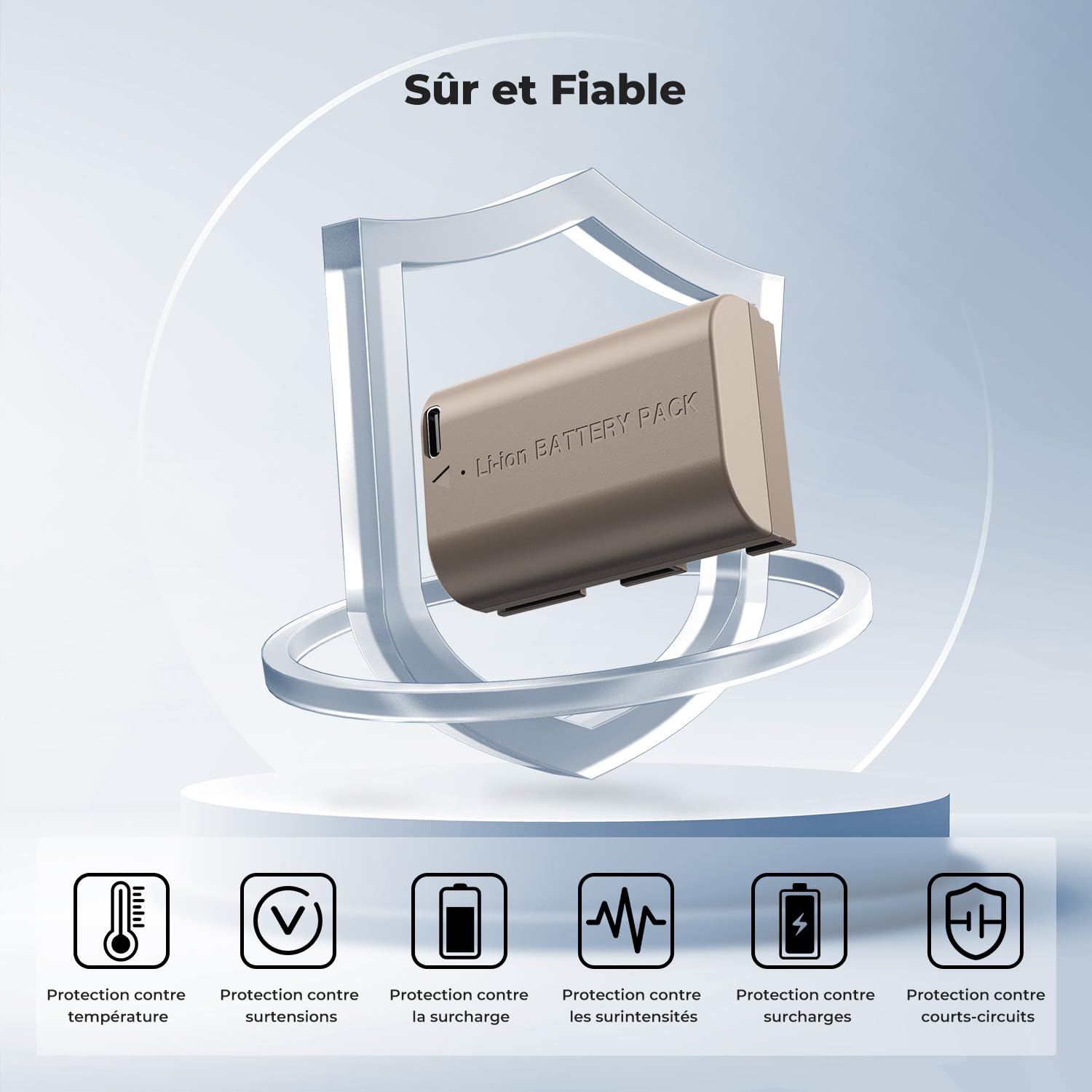 K&F CONCEPT LP-E6NH Batterie de Rechange avec Connecteur de Charge Directe de Type C Compatible avec Canon EOS 90D/80D/70D/5D Mark II III IV/5DS SR/6D/6D Mark II/R5 R6 R6 II R7 (2 Batteries)