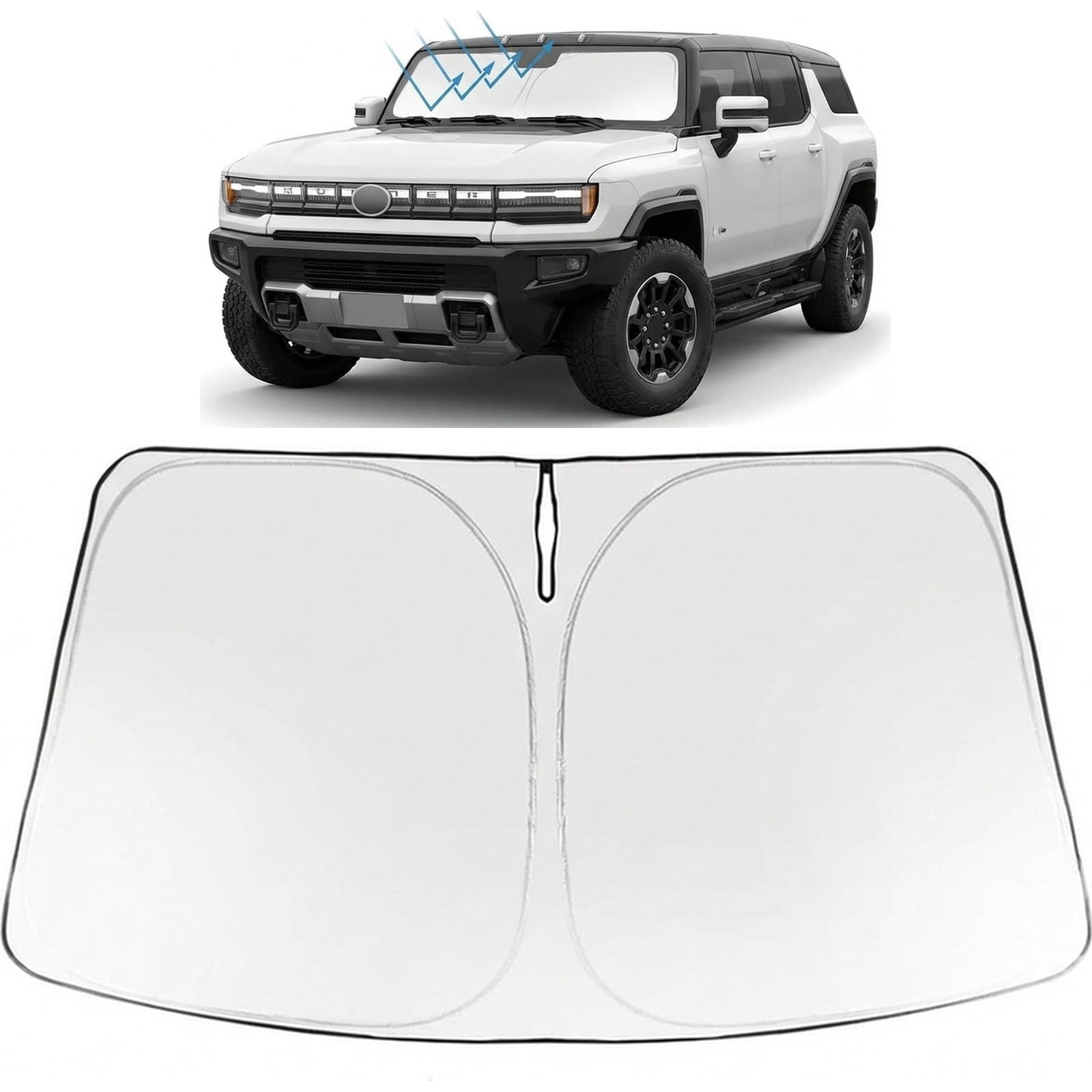 Proadsy Custom Fit Car Windshield Sun Shade for 2022-2026 GMC Hummer EV