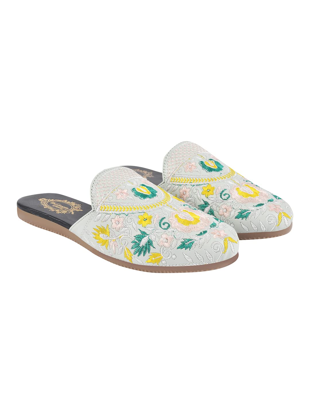 Shoetopia Embroidered Detailed Green Flat Mules for Women & Girls /UK7 (B0C1X4511Q) Amazon Price History, Amazon Price Tracker