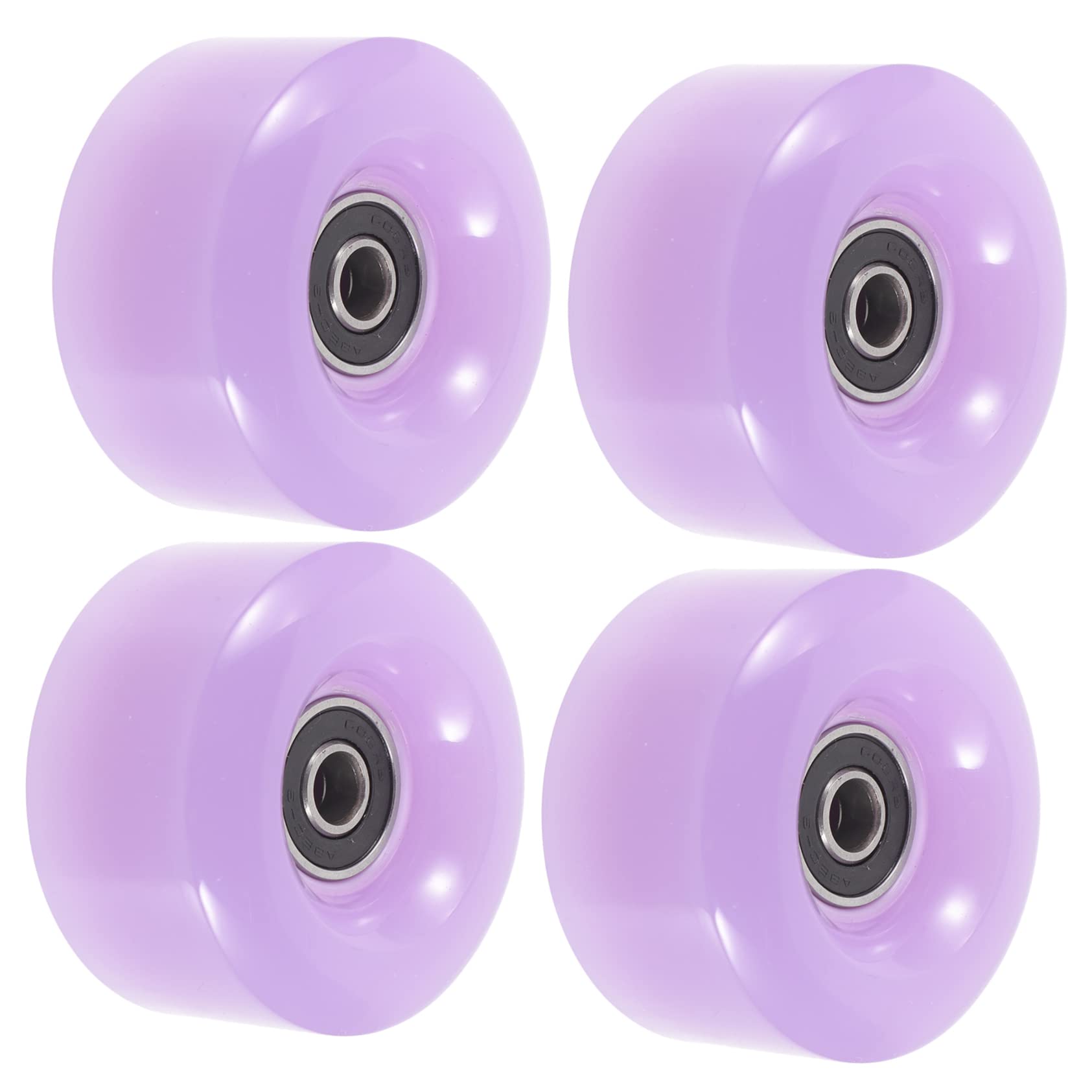 VICASKY 4Pcs Durable Roller Skate Wheels with Bearings Outdoor Accessories for Ice Skates Semi Transparent Jelly Design for Asphalt Surfaces