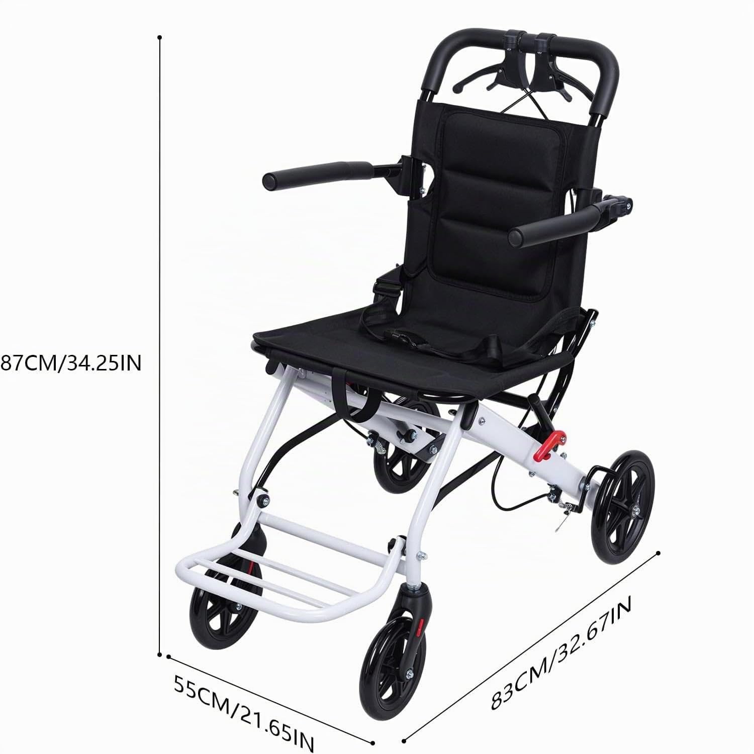 Silla de ruedas plegable ligera, solo 6.2kg, Silla de ruedas portátil de tránsito con correa de seguridad ajustable, Sillas de ruedas ligeras para adultos niños,A