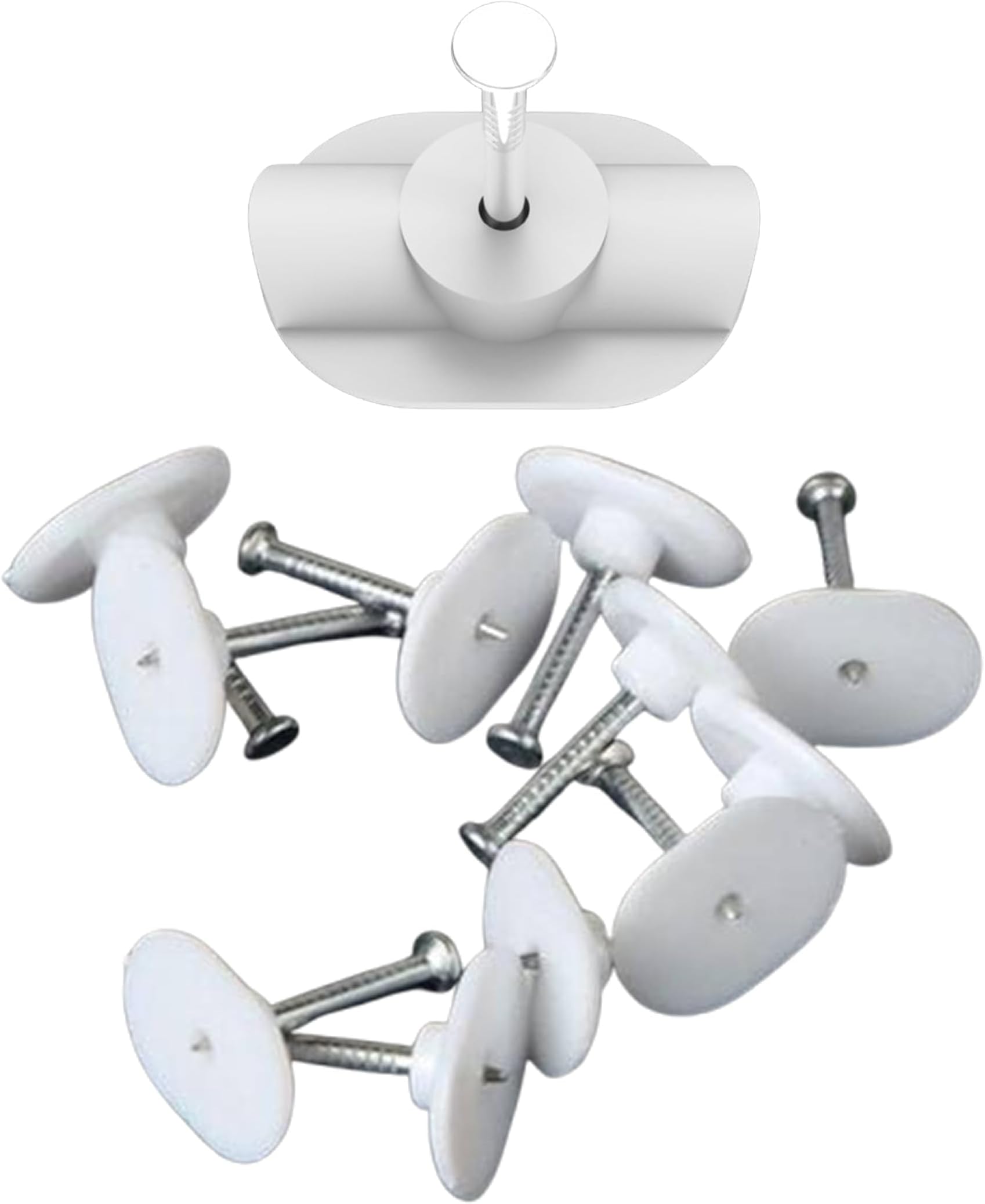 PVC Batten Flat Casing Cable Clips with Iron Nail, Durable Batten Gitti, Flat Clips (Pack of 50)