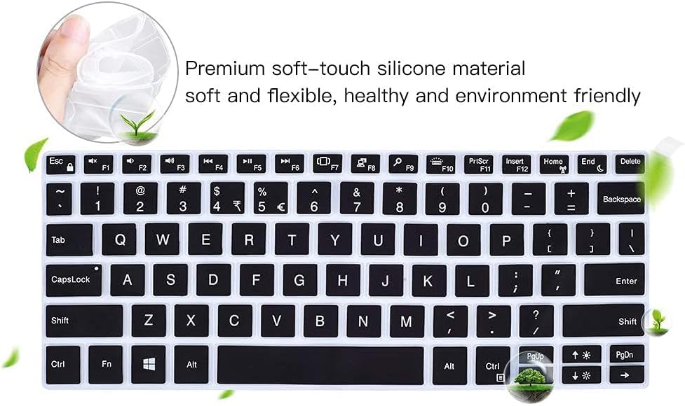Image of OJOS Keyboard Cover for for Dell XPS 13 7390 Keyboard Cover for 13.3 inch New Dell XPS 13 7390 Standard Laptop & Dell XPS 13 9305 9380 9370 9365 13.3 inch Laptop Keyboard Skin (NOT for 2-in-1 7390), Black