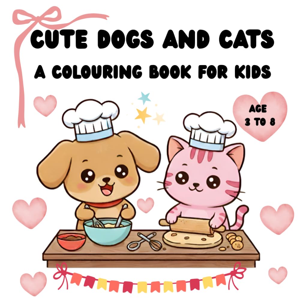 Cute Dogs And Cats: A Colouring Book For Kids