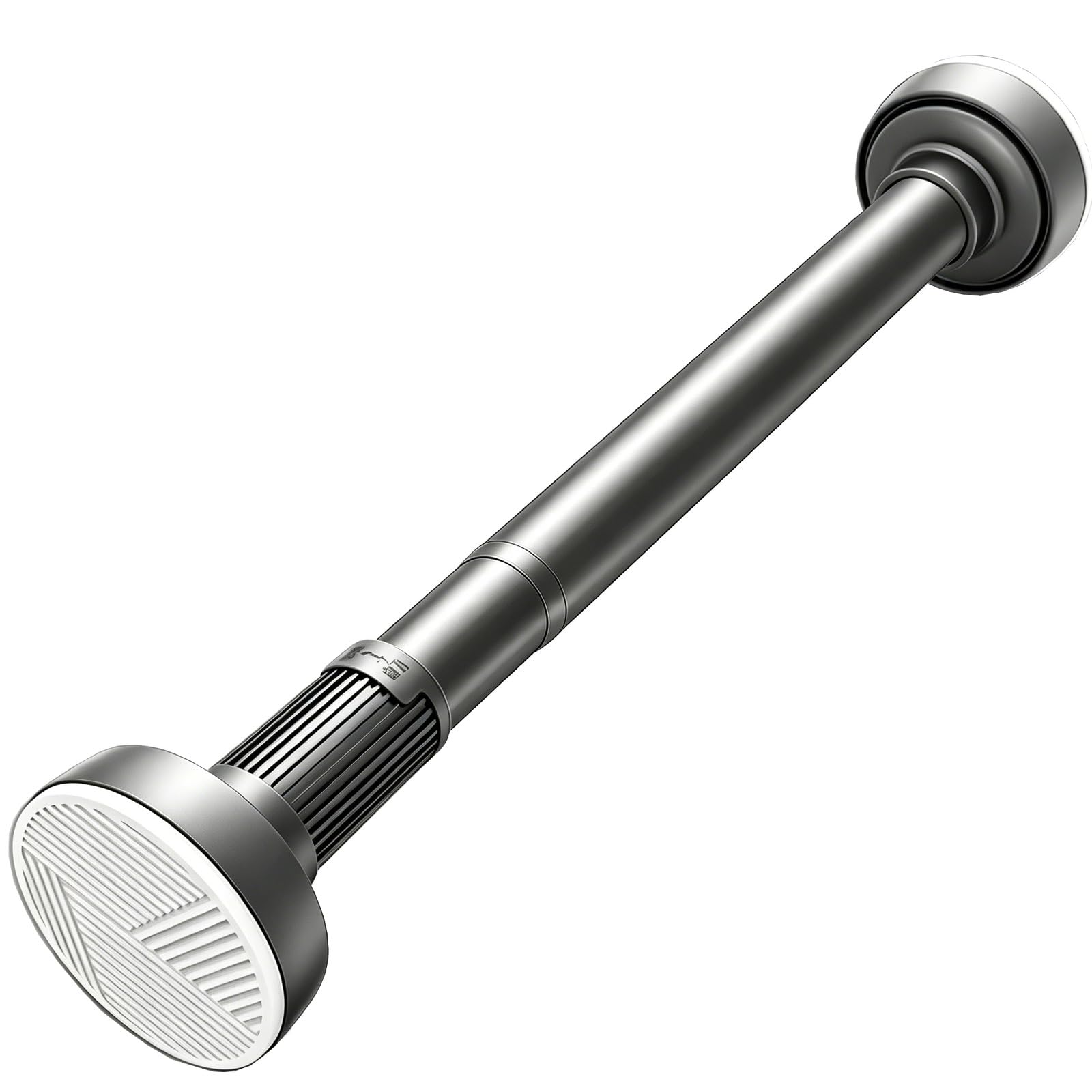 Adjustable Spring Tension Curtain Rod, Stainless Steel Anti Slip Shower Curtain Rod for Windows Bathroom Shower, 14" to 193", No Drill(Grey,35-50cm/14-20in)