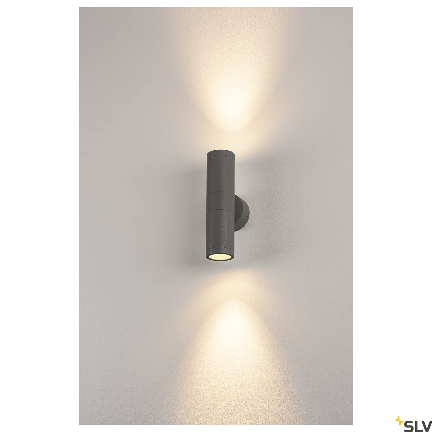 SLV Wandaufbauleuchte ASTINA/Beleuchtung für Wände, Wege, Eingänge, LED Spot außen, Aufbau-Leuchte Outdoor, Gartenlampe / GU10 IP44 11W anthrazit