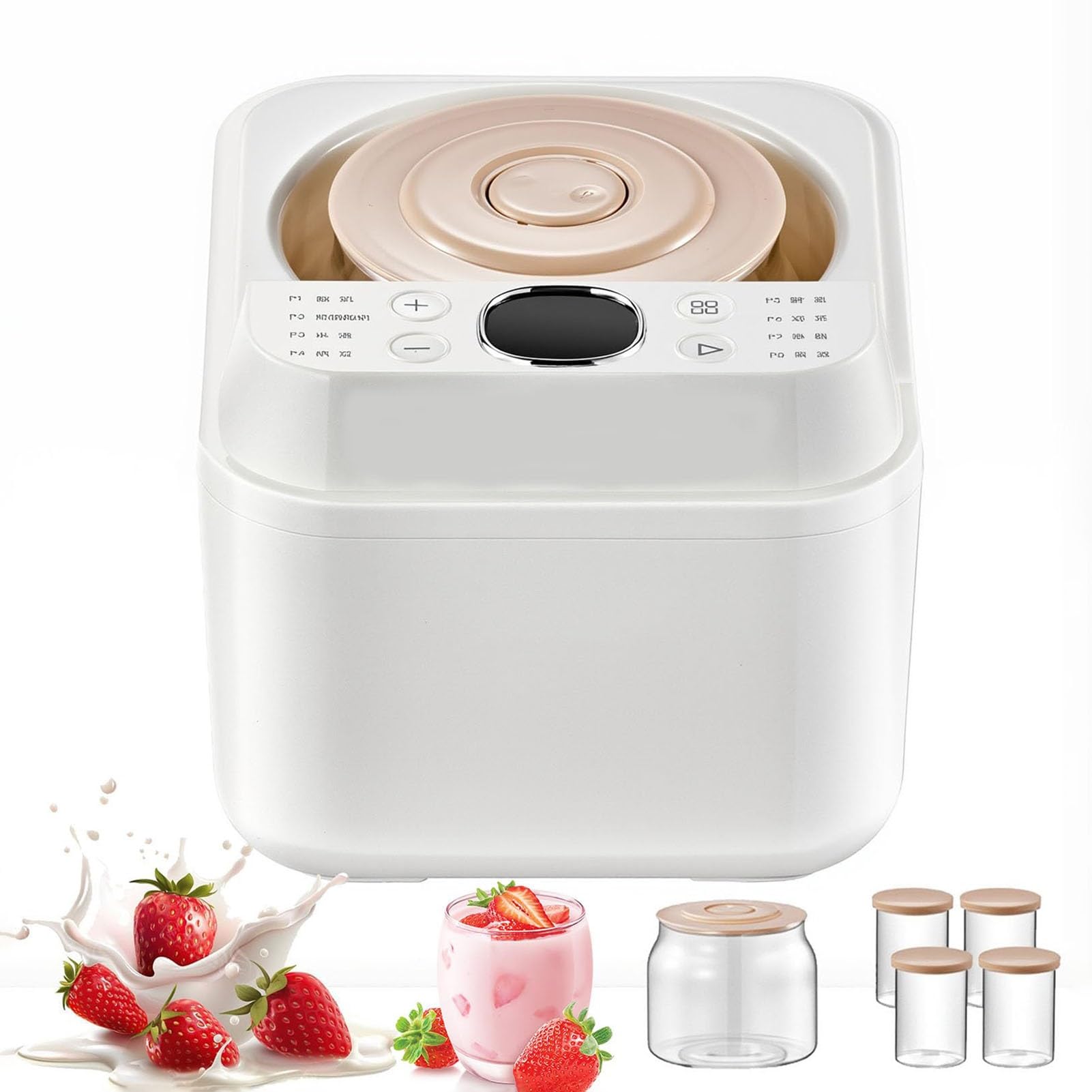 Yaourtière Automatique,8 Programmes,Chauffage PTC,Pot 1L,4 Pots 125ml